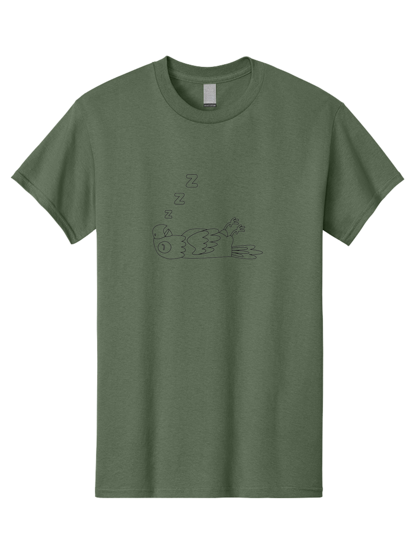 Sleeping-Parrot-2 Men'S Graphic Tee, 100% Cotton, Comfortable Casual Summer Wear, Machine Washable, Sleeping Parrot, Cartoon Bird, Resting Animal, Peaceful Scene, Sleeping Creature, Zzz, Dreamy Atmosphere, Relaxed Parrot, Cute Illustration Aab889 5