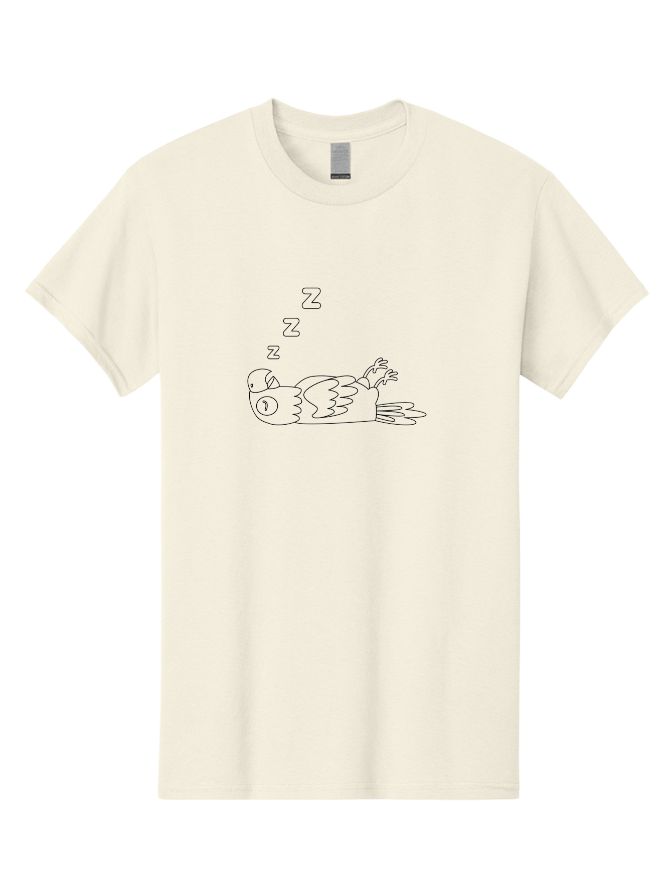 Sleeping-Parrot-2 Men'S Graphic Tee, 100% Cotton, Comfortable Casual Summer Wear, Machine Washable, Sleeping Parrot, Cartoon Bird, Resting Animal, Peaceful Scene, Sleeping Creature, Zzz, Dreamy Atmosphere, Relaxed Parrot, Cute Illustration Aab889 17