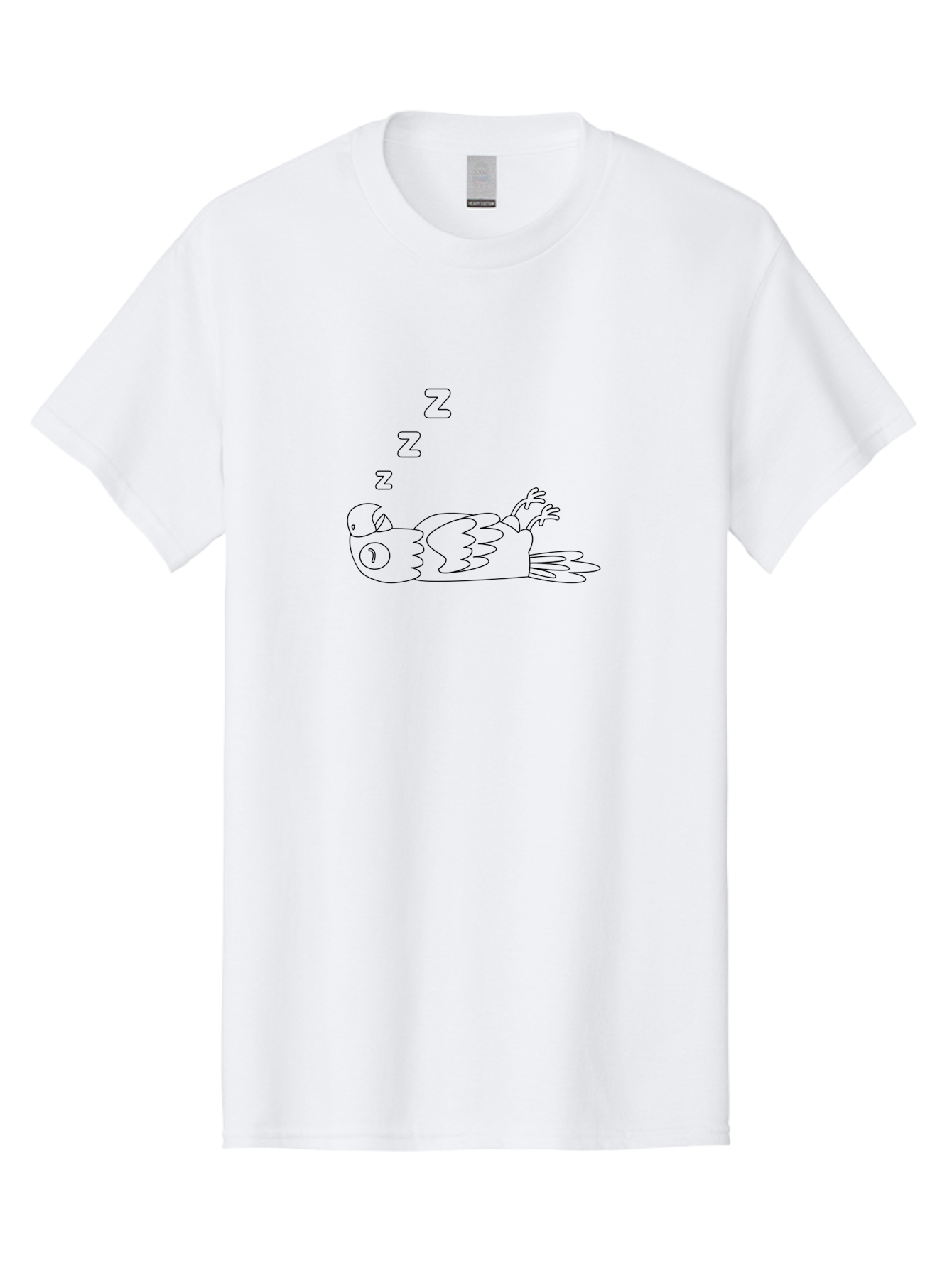 Sleeping-Parrot-2 Men'S Graphic Tee, 100% Cotton, Comfortable Casual Summer Wear, Machine Washable, Sleeping Parrot, Cartoon Bird, Resting Animal, Peaceful Scene, Sleeping Creature, Zzz, Dreamy Atmosphere, Relaxed Parrot, Cute Illustration Aab889 19