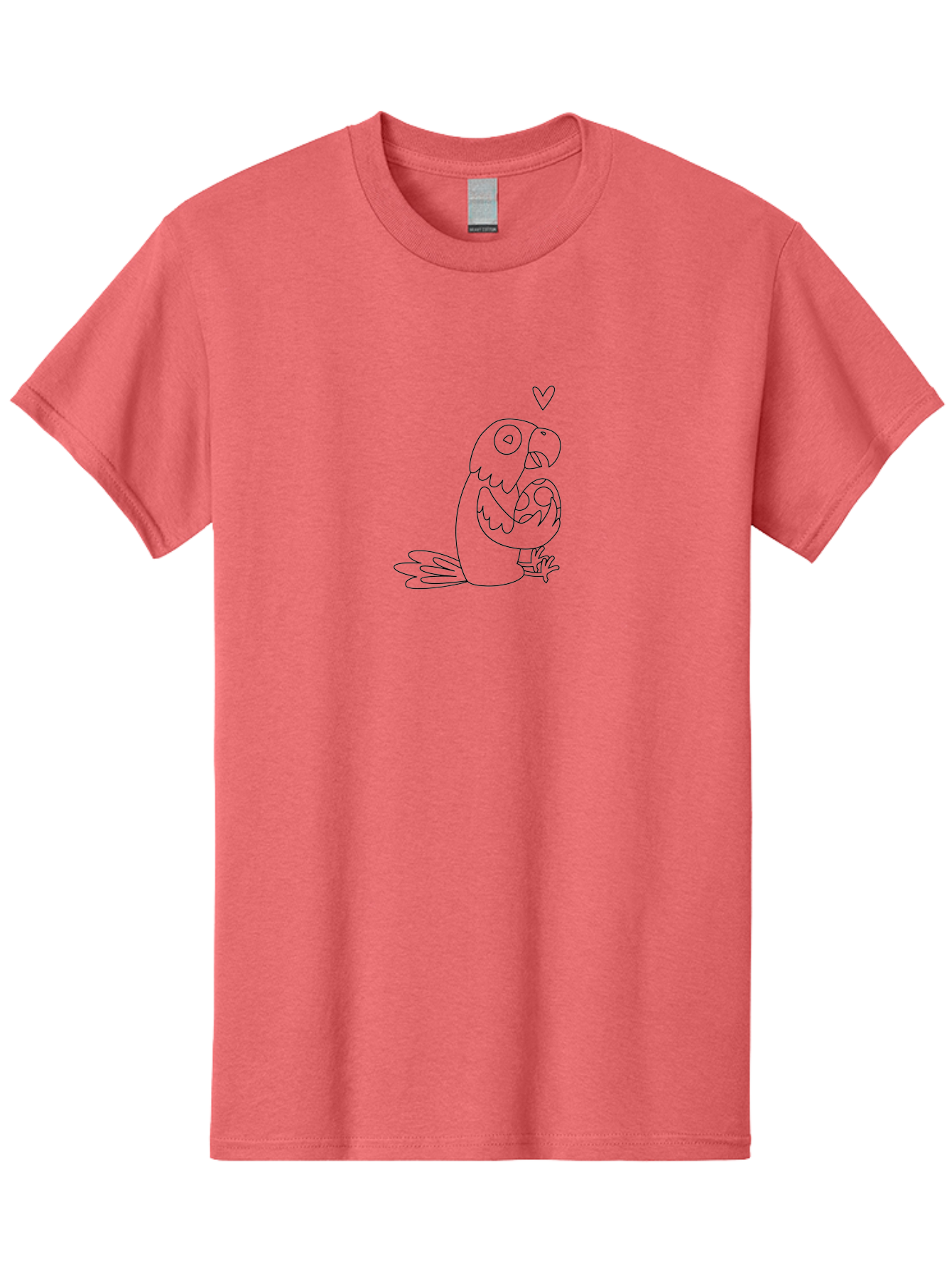 Two-Parrots-Hugging Men'S Graphic Tee, 100% Cotton, Comfortable Casual Summer Wear, Machine Washable, Parrot Hugging Chick, Cute Cartoon Animals, Bird Love, Adorable Illustration, Heartwarming Scene, Animal Affection, Tender Moment, Aab895 27