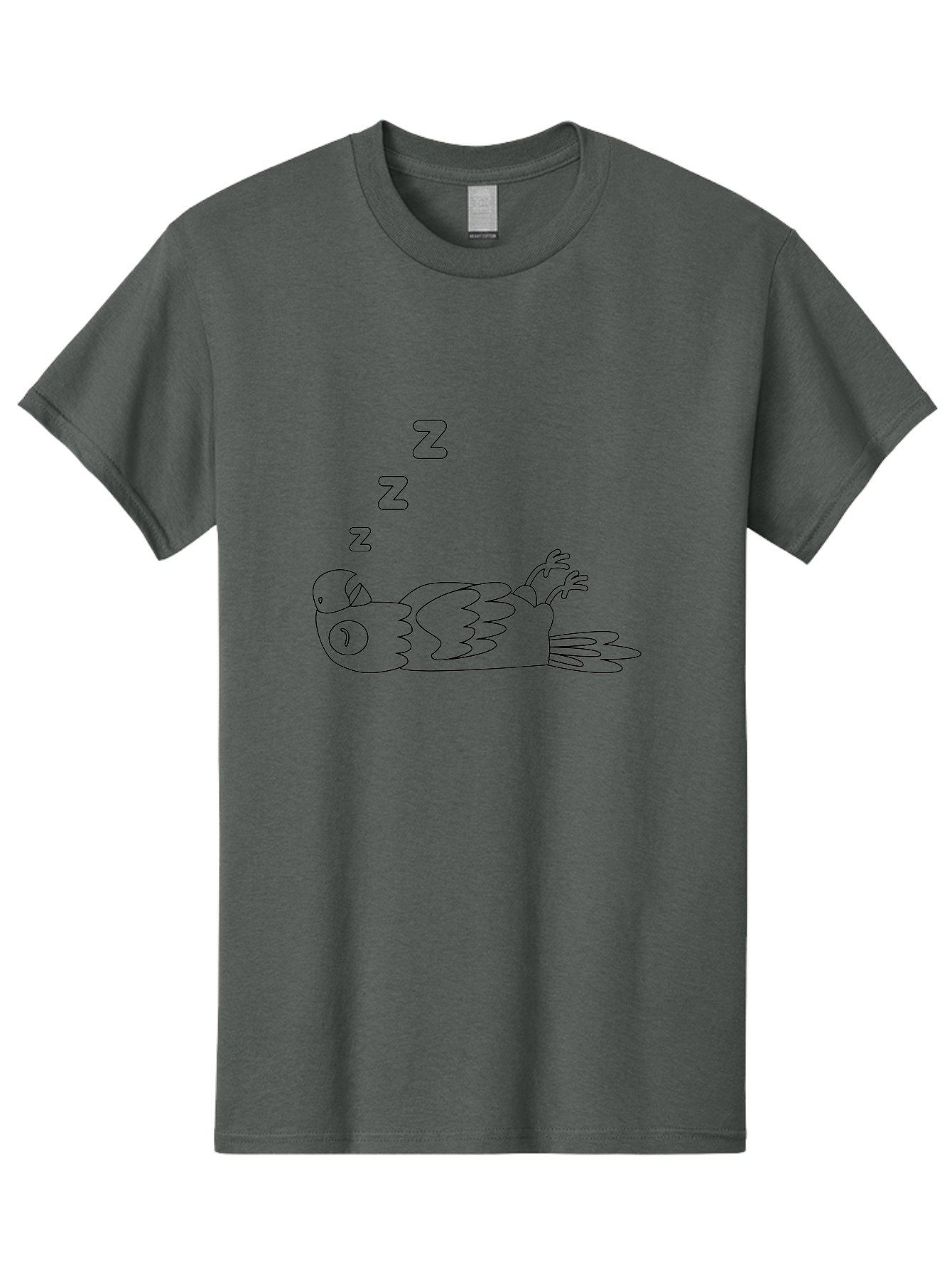 Z-Z-Z-Bird Men'S Graphic Tee, 100% Cotton, Comfortable Casual Summer Wear, Machine Washable, Sleeping Bird, Cartoon Character, Resting Animal, Dreamy Atmosphere, Peaceful Scene, Cute Illustration, Zzz, Sleep Mode, Relaxed Bird Aab897 7