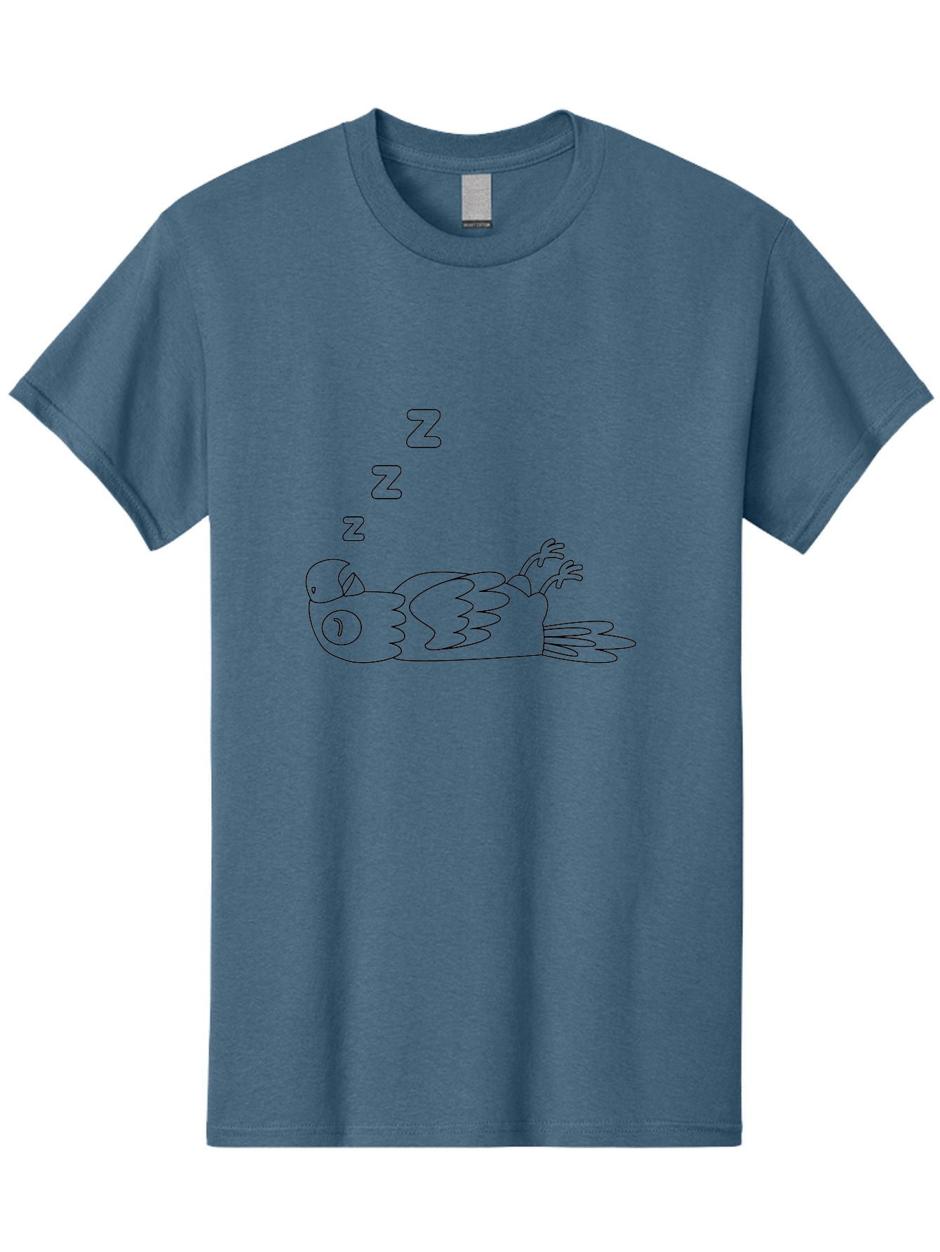 Z-Z-Z-Bird Men'S Graphic Tee, 100% Cotton, Comfortable Casual Summer Wear, Machine Washable, Sleeping Bird, Cartoon Character, Resting Animal, Dreamy Atmosphere, Peaceful Scene, Cute Illustration, Zzz, Sleep Mode, Relaxed Bird Aab897 1