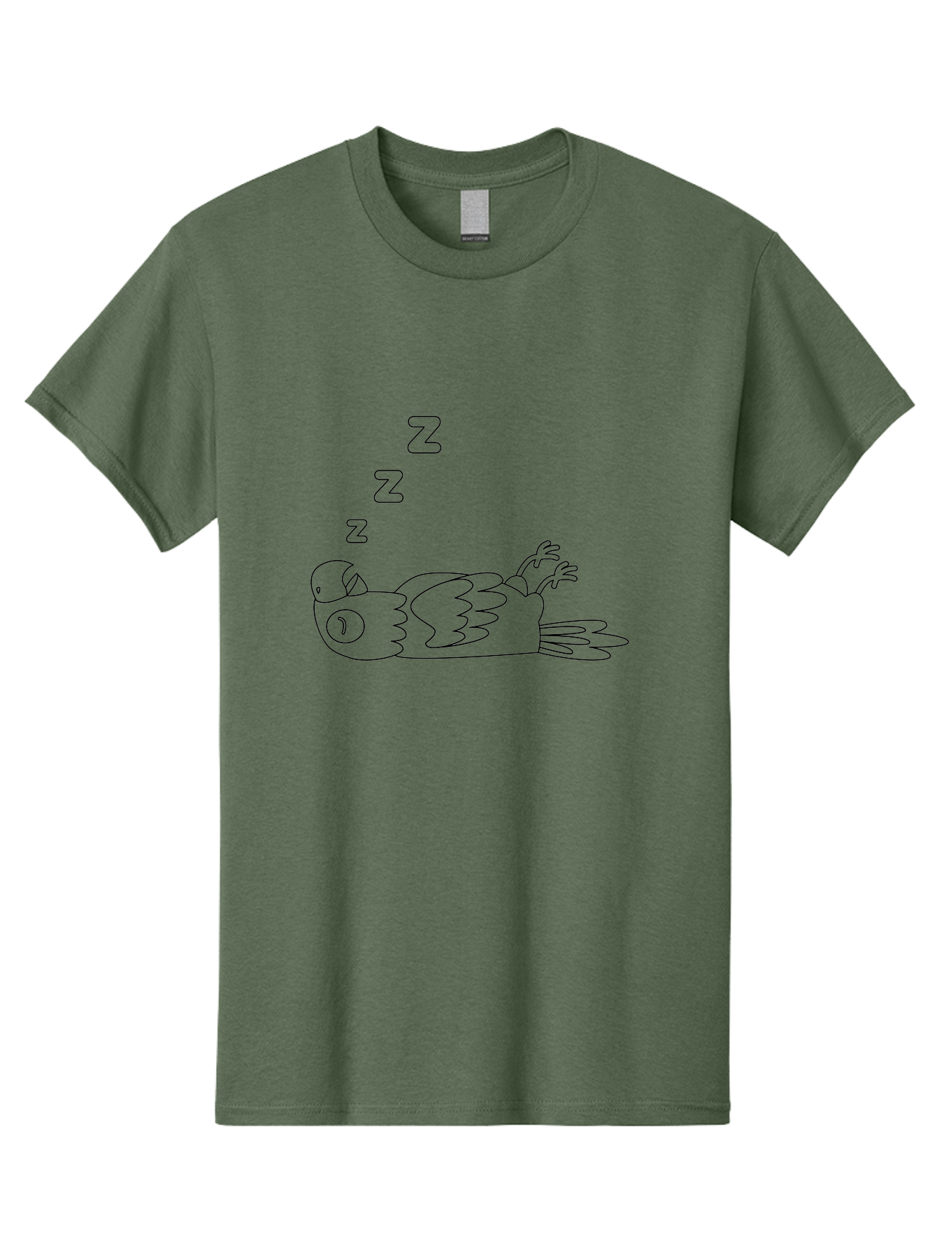 Z-Z-Z-Bird Men'S Graphic Tee, 100% Cotton, Comfortable Casual Summer Wear, Machine Washable, Sleeping Bird, Cartoon Character, Resting Animal, Dreamy Atmosphere, Peaceful Scene, Cute Illustration, Zzz, Sleep Mode, Relaxed Bird Aab897 13