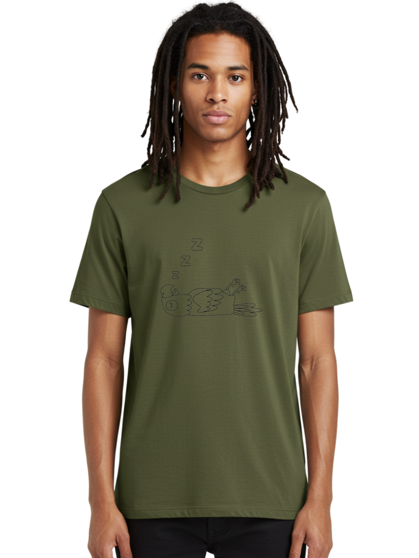 Z-Z-Z-Bird Men'S Graphic Tee, 100% Cotton, Comfortable Casual Summer Wear, Machine Washable, Sleeping Bird, Cartoon Character, Resting Animal, Dreamy Atmosphere, Peaceful Scene, Cute Illustration, Zzz, Sleep Mode, Relaxed Bird Aab897 14