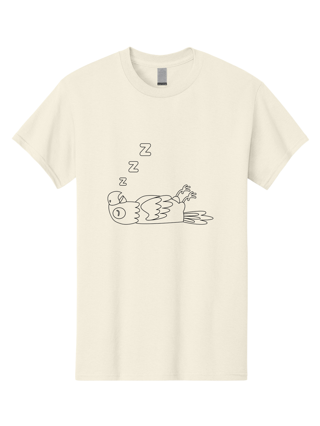 Z-Z-Z-Bird Men'S Graphic Tee, 100% Cotton, Comfortable Casual Summer Wear, Machine Washable, Sleeping Bird, Cartoon Character, Resting Animal, Dreamy Atmosphere, Peaceful Scene, Cute Illustration, Zzz, Sleep Mode, Relaxed Bird Aab897 15