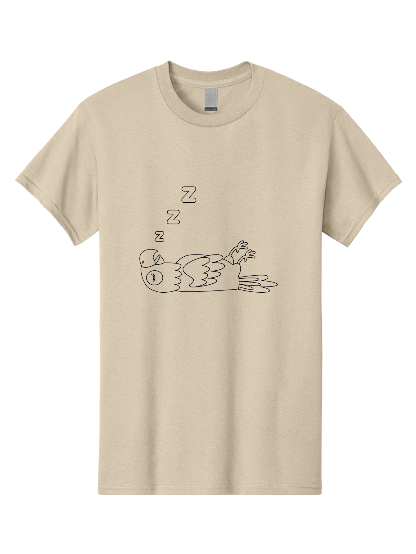 Z-Z-Z-Bird Men'S Graphic Tee, 100% Cotton, Comfortable Casual Summer Wear, Machine Washable, Sleeping Bird, Cartoon Character, Resting Animal, Dreamy Atmosphere, Peaceful Scene, Cute Illustration, Zzz, Sleep Mode, Relaxed Bird Aab897 23
