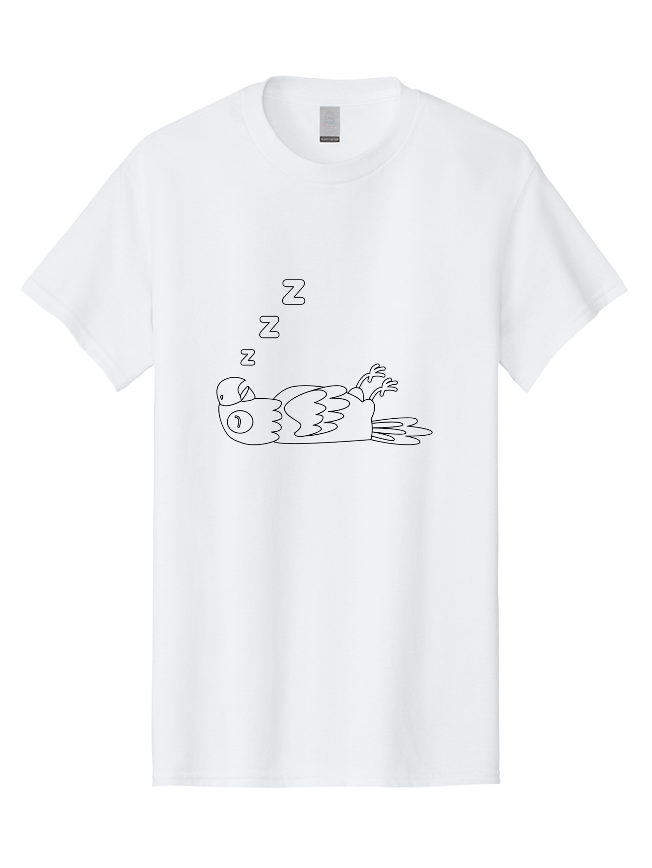 Z-Z-Z-Bird Men'S Graphic Tee, 100% Cotton, Comfortable Casual Summer Wear, Machine Washable, Sleeping Bird, Cartoon Character, Resting Animal, Dreamy Atmosphere, Peaceful Scene, Cute Illustration, Zzz, Sleep Mode, Relaxed Bird Aab897 27