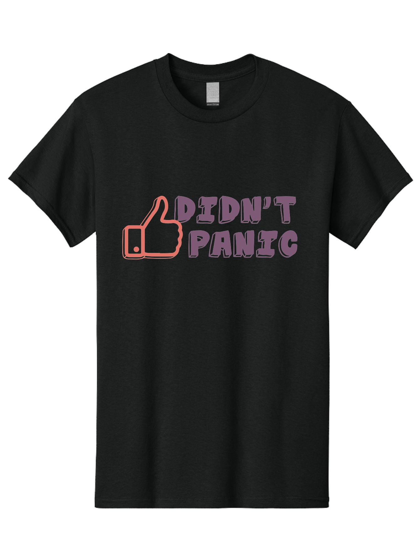 Didn-T-Panic Men'S Graphic Tee, 100% Cotton, Comfortable Casual Summer Wear, Machine Washable, Thumbs Up, Approval, Calmness, Confidence, Positivity, Humor, Parody, Sarcasm, Laid Back Attitude, Relaxed Vibe, Funny Meme Aab898 27