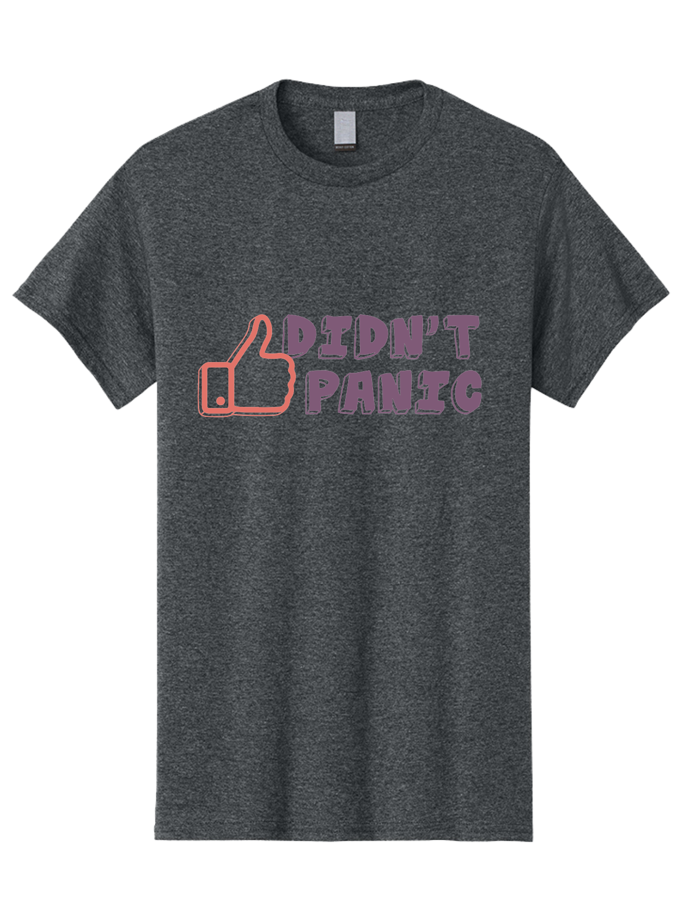 Didn-T-Panic Men'S Graphic Tee, 100% Cotton, Comfortable Casual Summer Wear, Machine Washable, Thumbs Up, Approval, Calmness, Confidence, Positivity, Humor, Parody, Sarcasm, Laid Back Attitude, Relaxed Vibe, Funny Meme Aab898 3