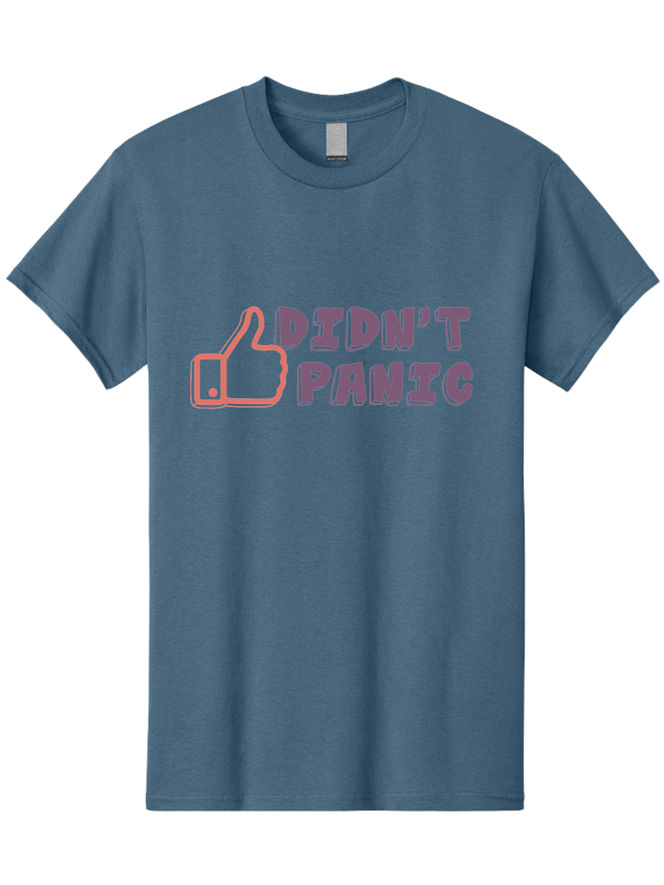 Didn-T-Panic Men'S Graphic Tee, 100% Cotton, Comfortable Casual Summer Wear, Machine Washable, Thumbs Up, Approval, Calmness, Confidence, Positivity, Humor, Parody, Sarcasm, Laid Back Attitude, Relaxed Vibe, Funny Meme Aab898 25