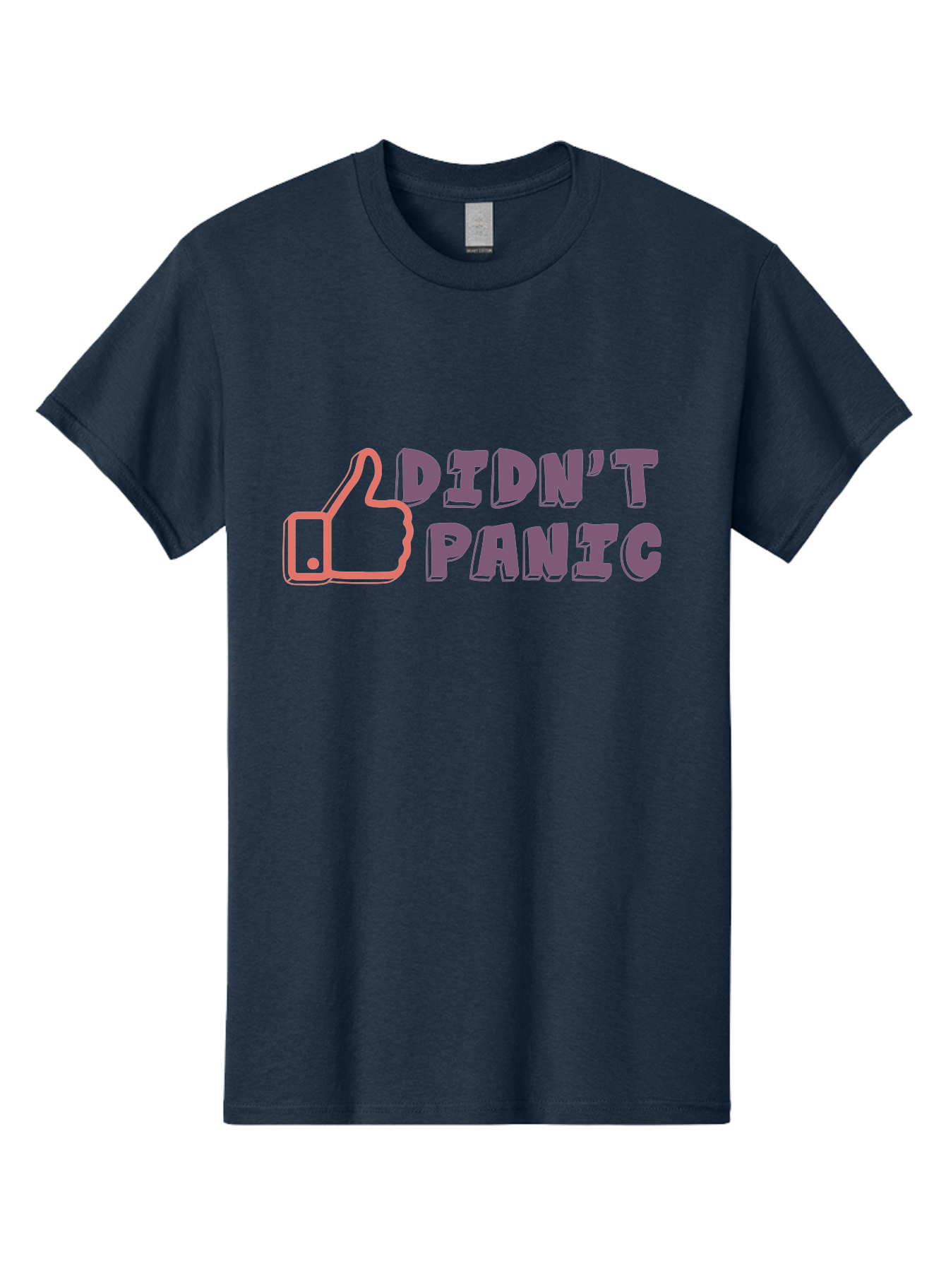 Didn-T-Panic Men'S Graphic Tee, 100% Cotton, Comfortable Casual Summer Wear, Machine Washable, Thumbs Up, Approval, Calmness, Confidence, Positivity, Humor, Parody, Sarcasm, Laid Back Attitude, Relaxed Vibe, Funny Meme Aab898 5