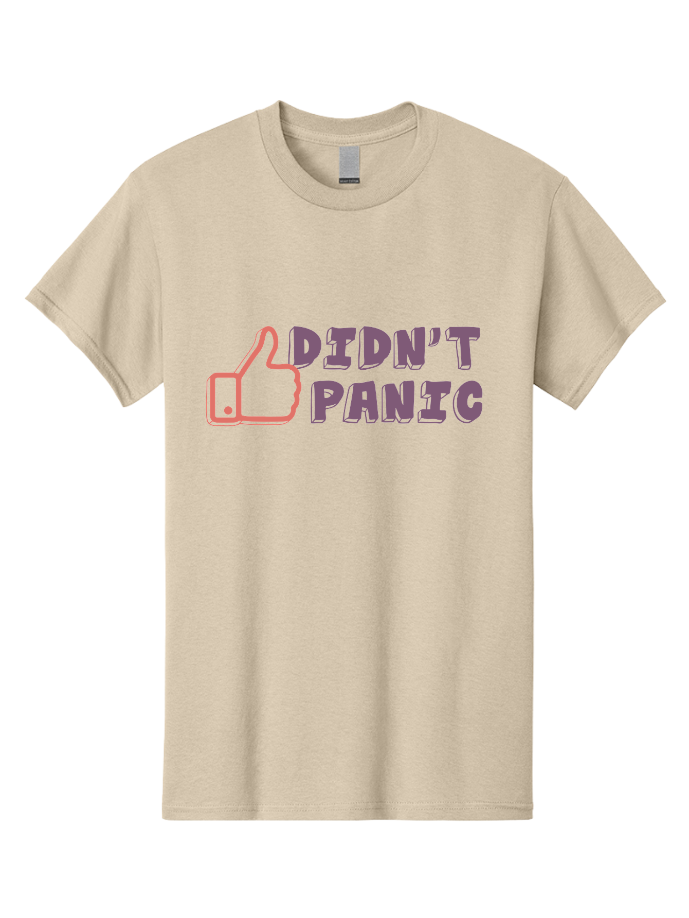 Didn-T-Panic Men'S Graphic Tee, 100% Cotton, Comfortable Casual Summer Wear, Machine Washable, Thumbs Up, Approval, Calmness, Confidence, Positivity, Humor, Parody, Sarcasm, Laid Back Attitude, Relaxed Vibe, Funny Meme Aab898 23
