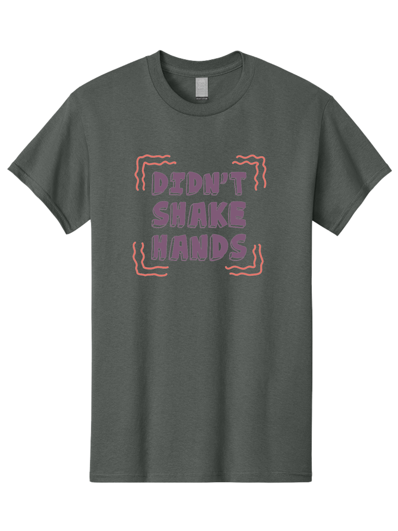 Didn-T-Shake-Hands Men'S Graphic Tee, 100% Cotton, Comfortable Casual Summer Wear, Machine Washable, Didn'T Shake Hands, Refusing Handshake, Bold Statement, Viral Meme, Humorous Graphic, Provocative Phrase, Quirky Design, Purple Text, Aab899 3