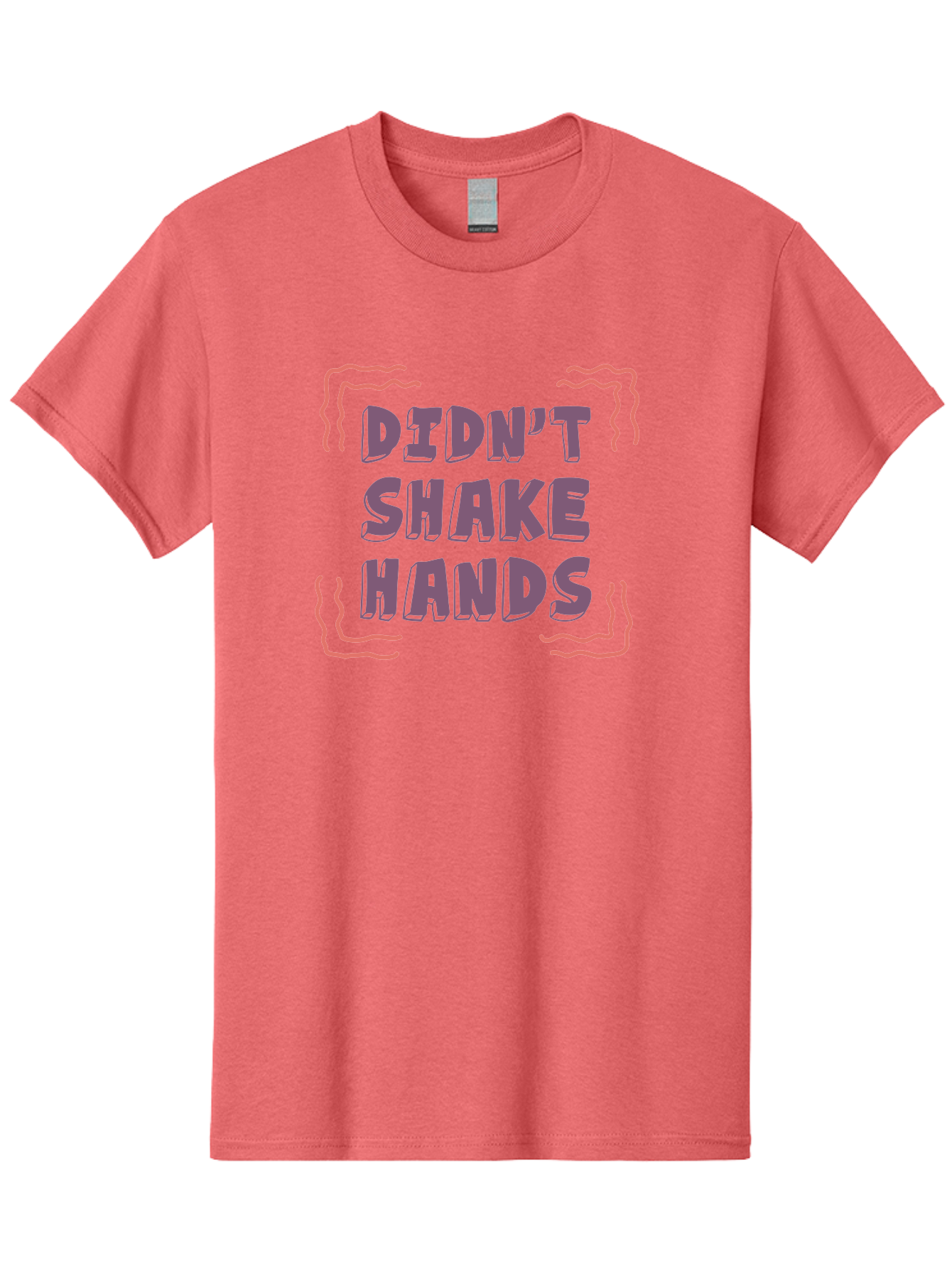 Didn-T-Shake-Hands Men'S Graphic Tee, 100% Cotton, Comfortable Casual Summer Wear, Machine Washable, Didn'T Shake Hands, Refusing Handshake, Bold Statement, Viral Meme, Humorous Graphic, Provocative Phrase, Quirky Design, Purple Text, Aab899 11
