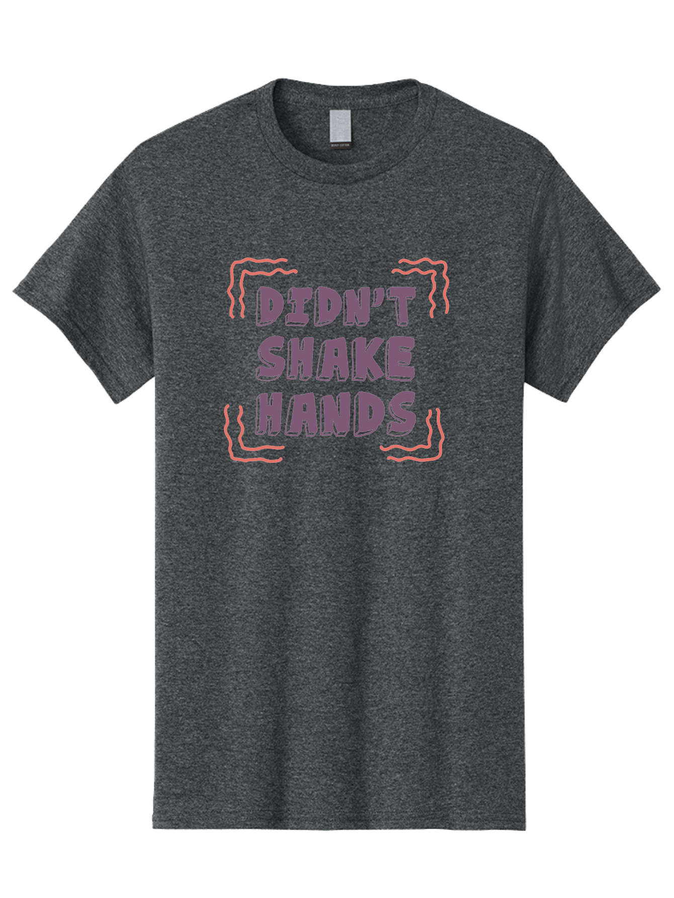 Didn-T-Shake-Hands Men'S Graphic Tee, 100% Cotton, Comfortable Casual Summer Wear, Machine Washable, Didn'T Shake Hands, Refusing Handshake, Bold Statement, Viral Meme, Humorous Graphic, Provocative Phrase, Quirky Design, Purple Text, Aab899 15