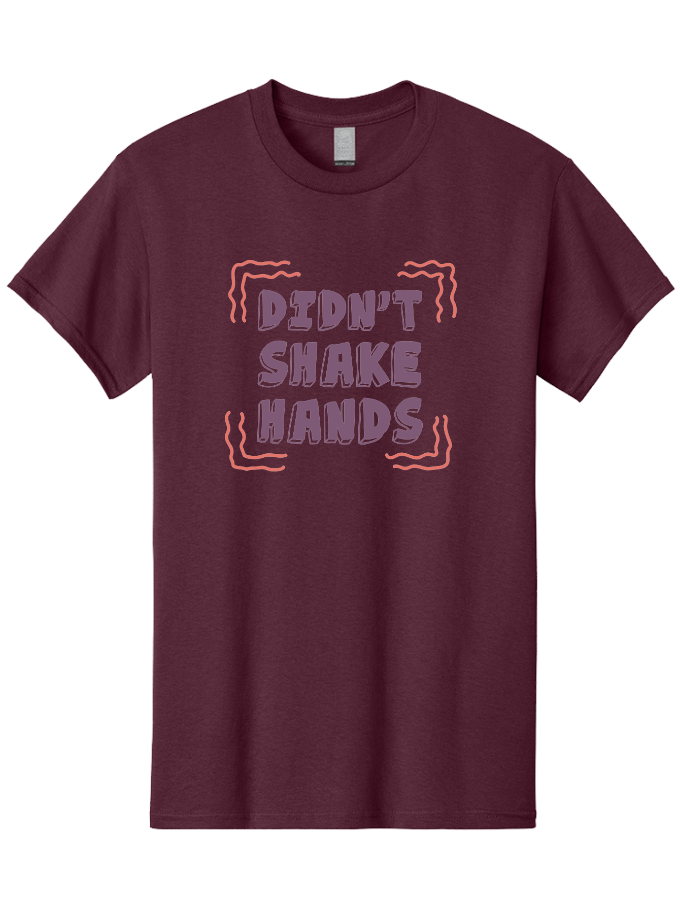 Didn-T-Shake-Hands Men'S Graphic Tee, 100% Cotton, Comfortable Casual Summer Wear, Machine Washable, Didn'T Shake Hands, Refusing Handshake, Bold Statement, Viral Meme, Humorous Graphic, Provocative Phrase, Quirky Design, Purple Text, Aab899 29
