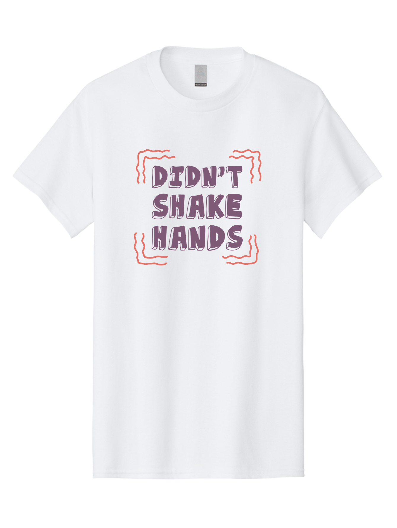 Didn-T-Shake-Hands Men'S Graphic Tee, 100% Cotton, Comfortable Casual Summer Wear, Machine Washable, Didn'T Shake Hands, Refusing Handshake, Bold Statement, Viral Meme, Humorous Graphic, Provocative Phrase, Quirky Design, Purple Text, Aab899 13