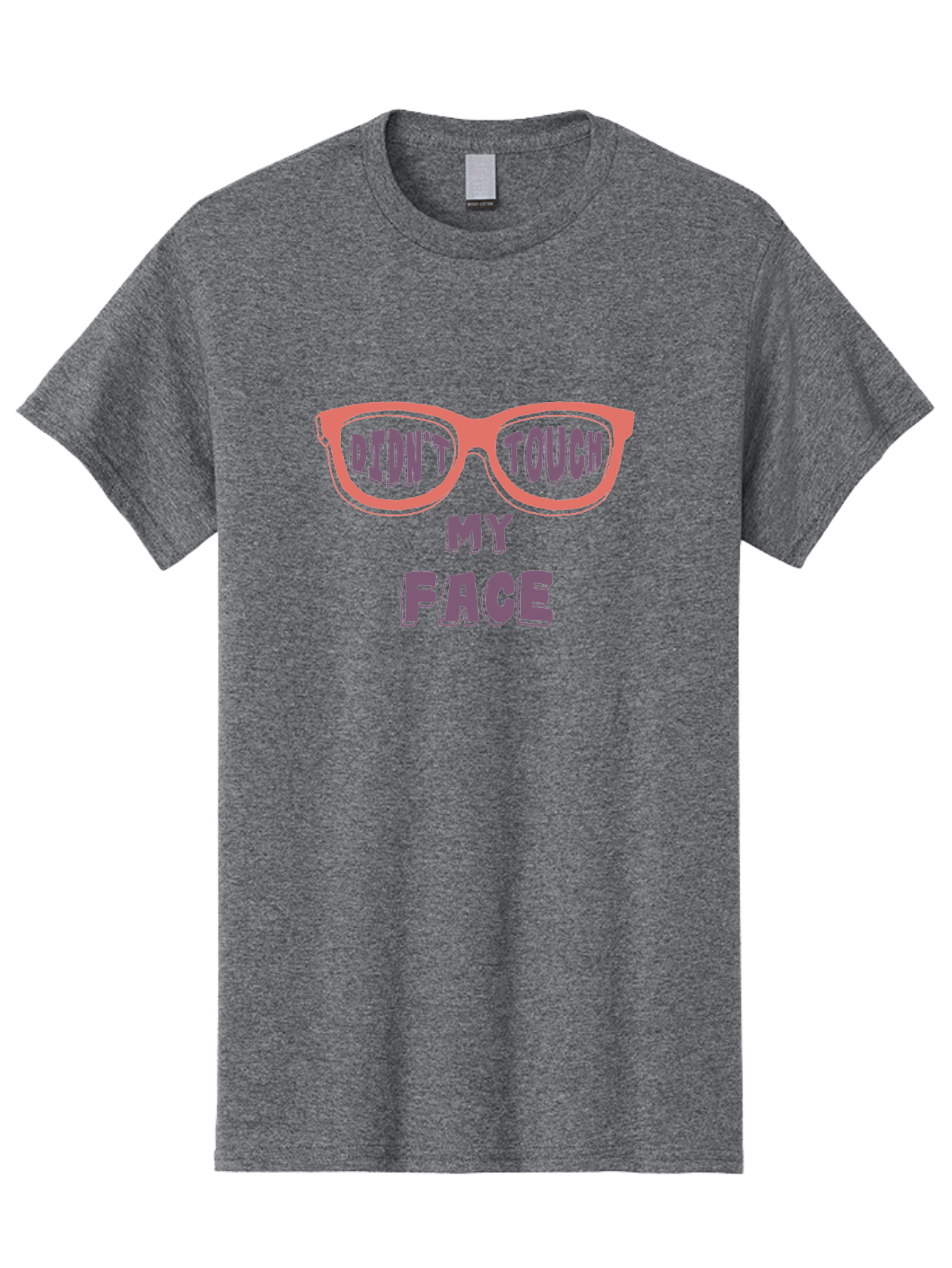 Didn-T-Touch-My-Face Men'S Graphic Tee, 100% Cotton, Comfortable Casual Summer Wear, Machine Washable, Funny Glasses, Quirky Saying, Humorous Design, Pink Glasses, Purple Text, Hygiene Reminder, Viral Meme, Eye-Catching Graphic, Aab900 7