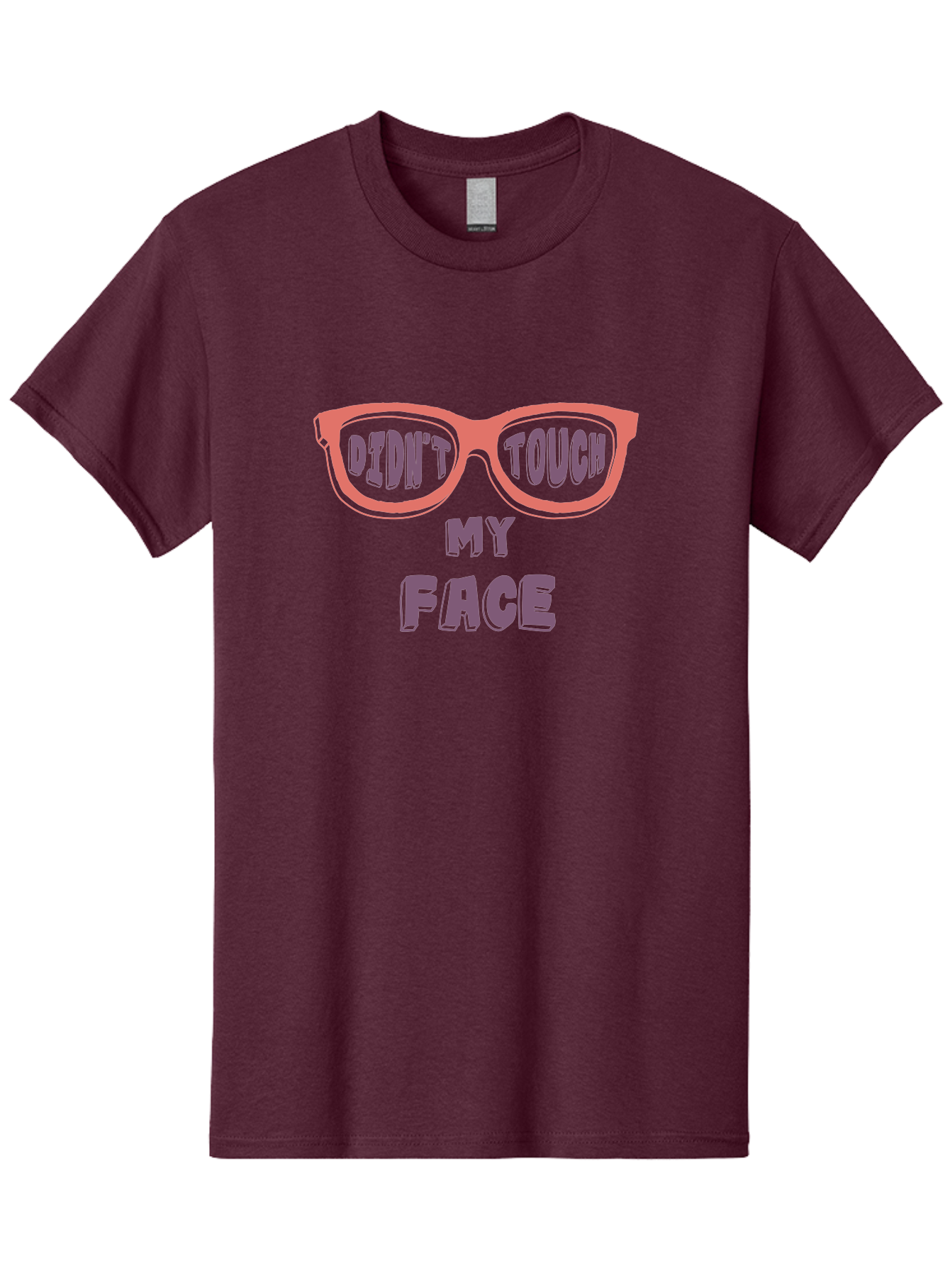 Didn-T-Touch-My-Face Men'S Graphic Tee, 100% Cotton, Comfortable Casual Summer Wear, Machine Washable, Funny Glasses, Quirky Saying, Humorous Design, Pink Glasses, Purple Text, Hygiene Reminder, Viral Meme, Eye-Catching Graphic, Aab900 15