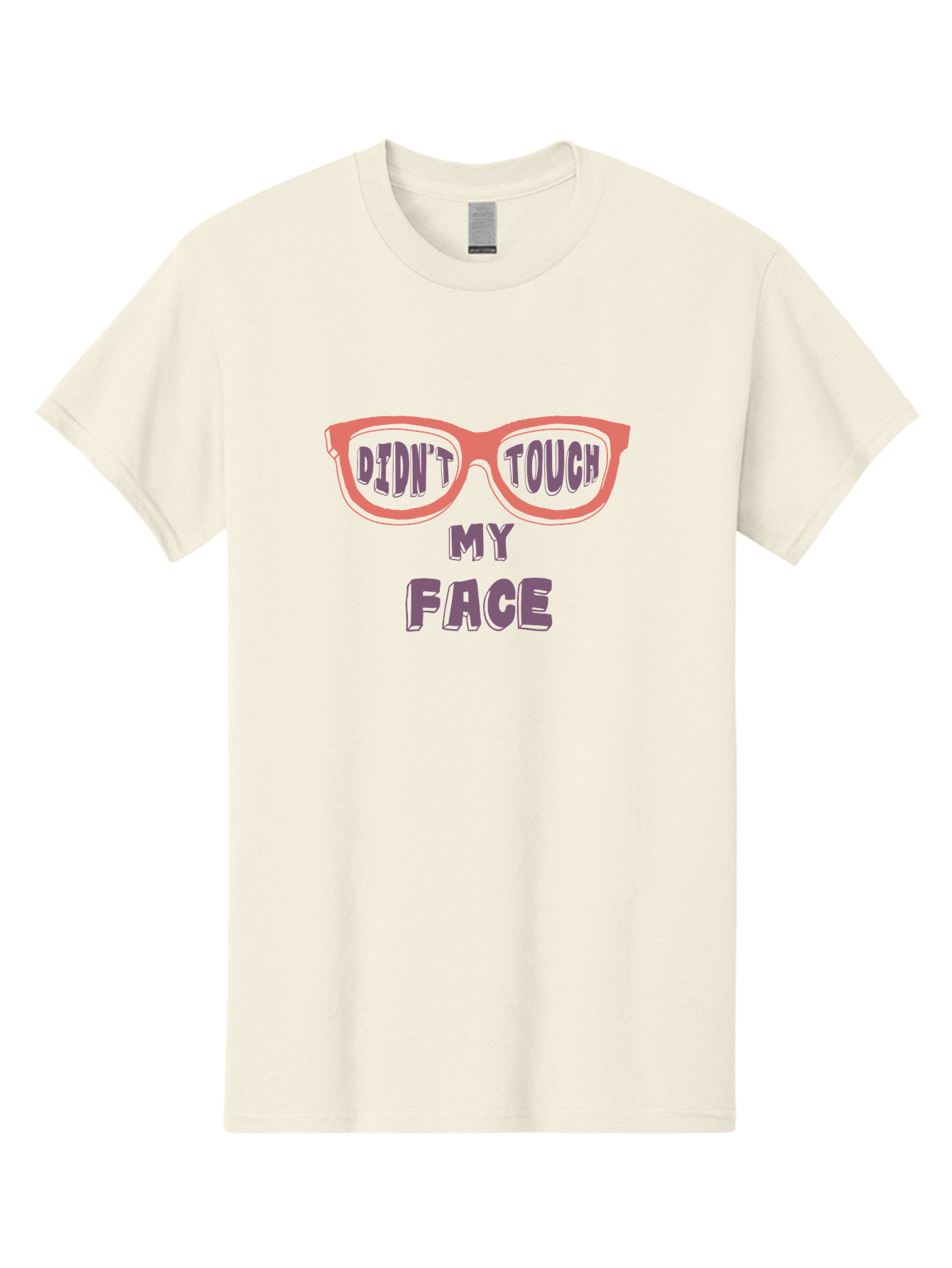 Didn-T-Touch-My-Face Men'S Graphic Tee, 100% Cotton, Comfortable Casual Summer Wear, Machine Washable, Funny Glasses, Quirky Saying, Humorous Design, Pink Glasses, Purple Text, Hygiene Reminder, Viral Meme, Eye-Catching Graphic, Aab900 11
