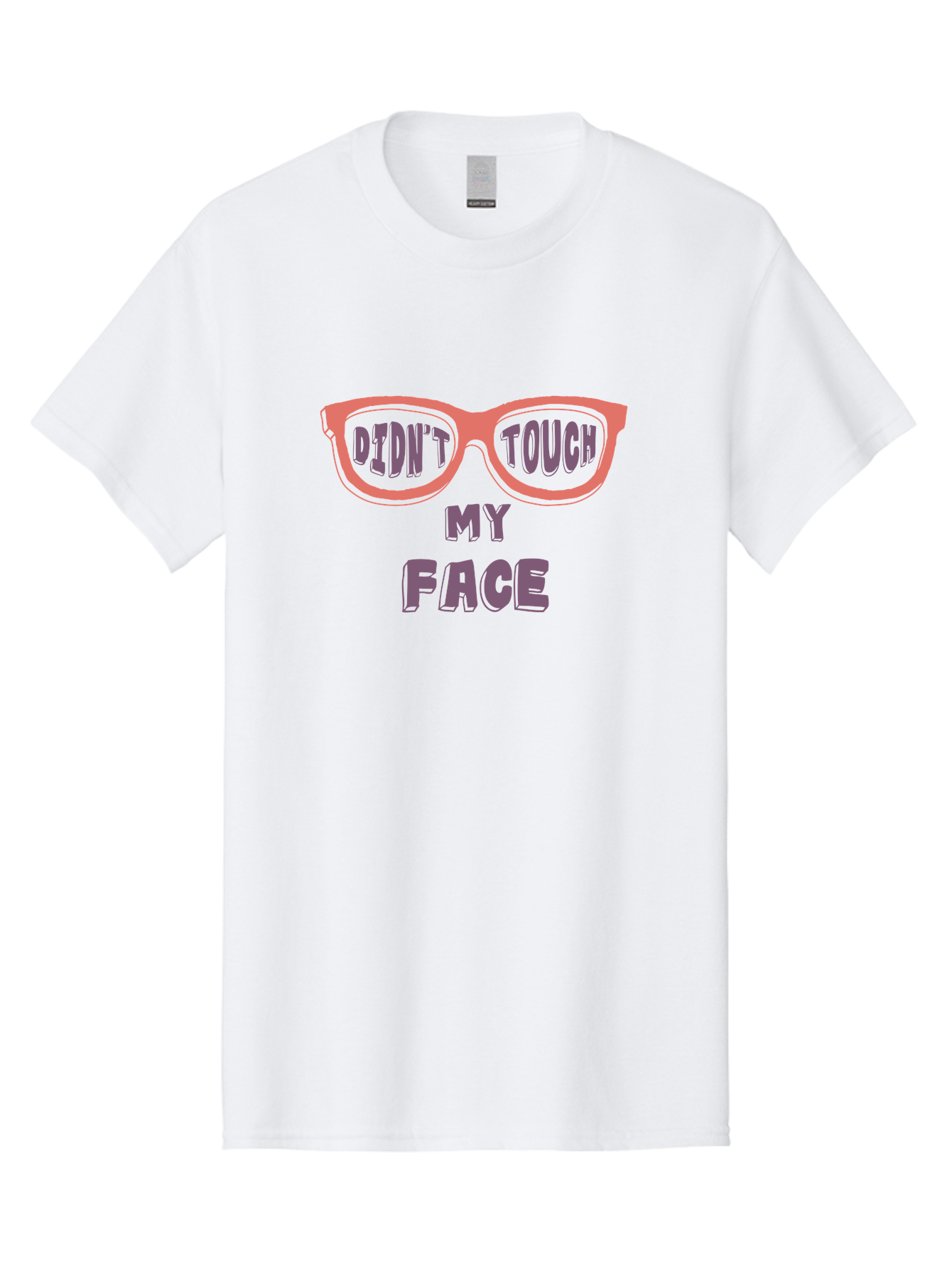 Didn-T-Touch-My-Face Men'S Graphic Tee, 100% Cotton, Comfortable Casual Summer Wear, Machine Washable, Funny Glasses, Quirky Saying, Humorous Design, Pink Glasses, Purple Text, Hygiene Reminder, Viral Meme, Eye-Catching Graphic, Aab900 13
