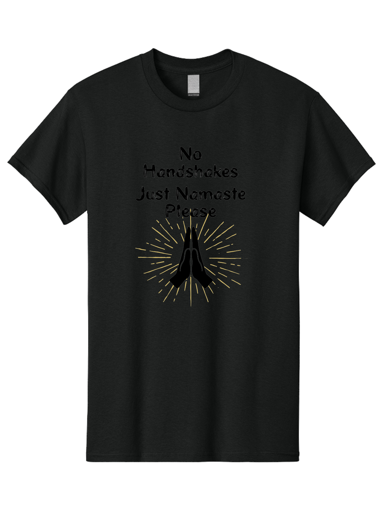 No-Handshakes-Just-Namaste Men'S Graphic Tee, 100% Cotton, Comfortable Casual Summer Wear, Machine Washable, Namaste Greeting, Hands Together, Prayer Pose, Yoga Symbol, Mindfulness, Spiritual Gesture, No Handshakes, Respectful Hello, Aab911 25