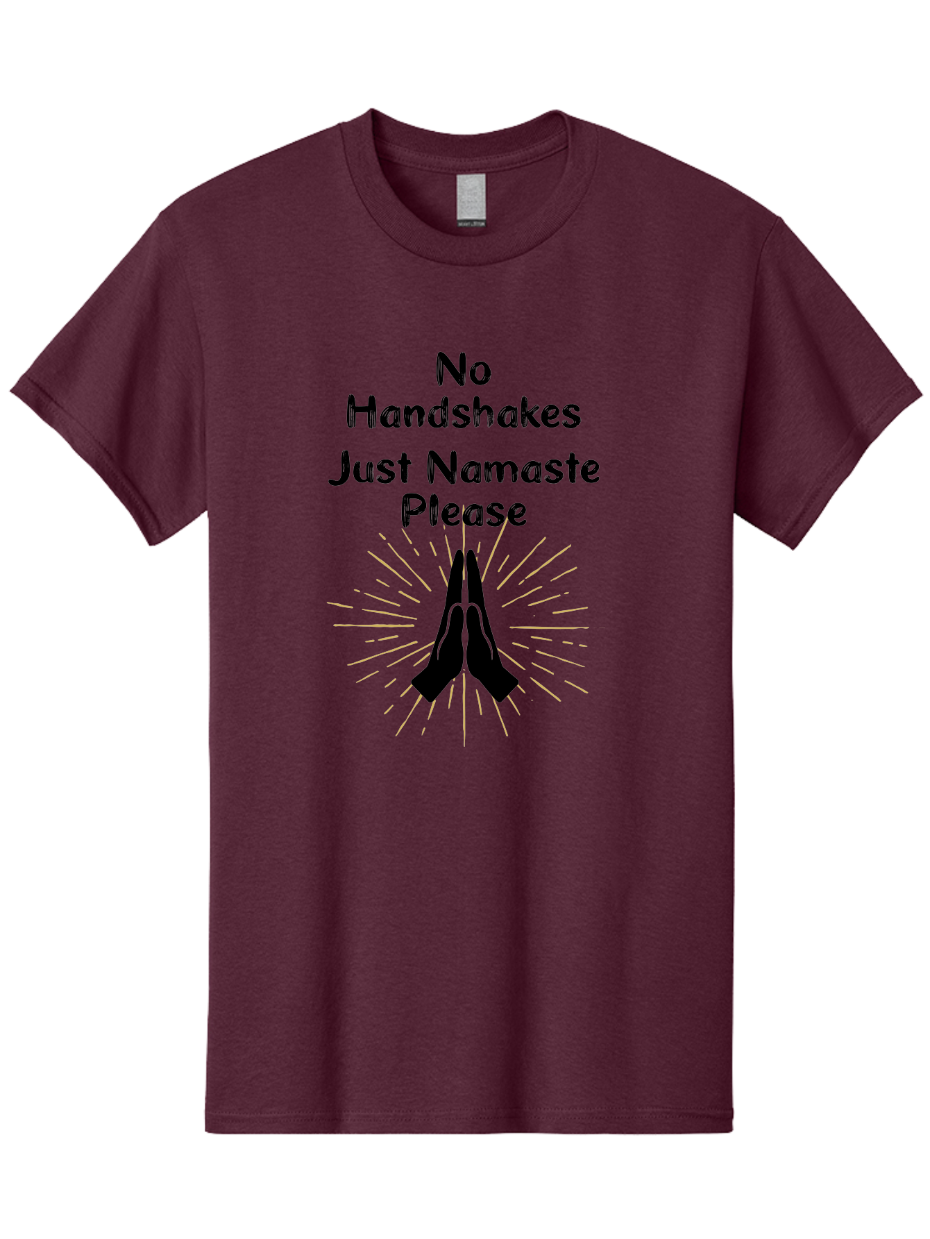 No-Handshakes-Just-Namaste Men'S Graphic Tee, 100% Cotton, Comfortable Casual Summer Wear, Machine Washable, Namaste Greeting, Hands Together, Prayer Pose, Yoga Symbol, Mindfulness, Spiritual Gesture, No Handshakes, Respectful Hello, Aab911 23