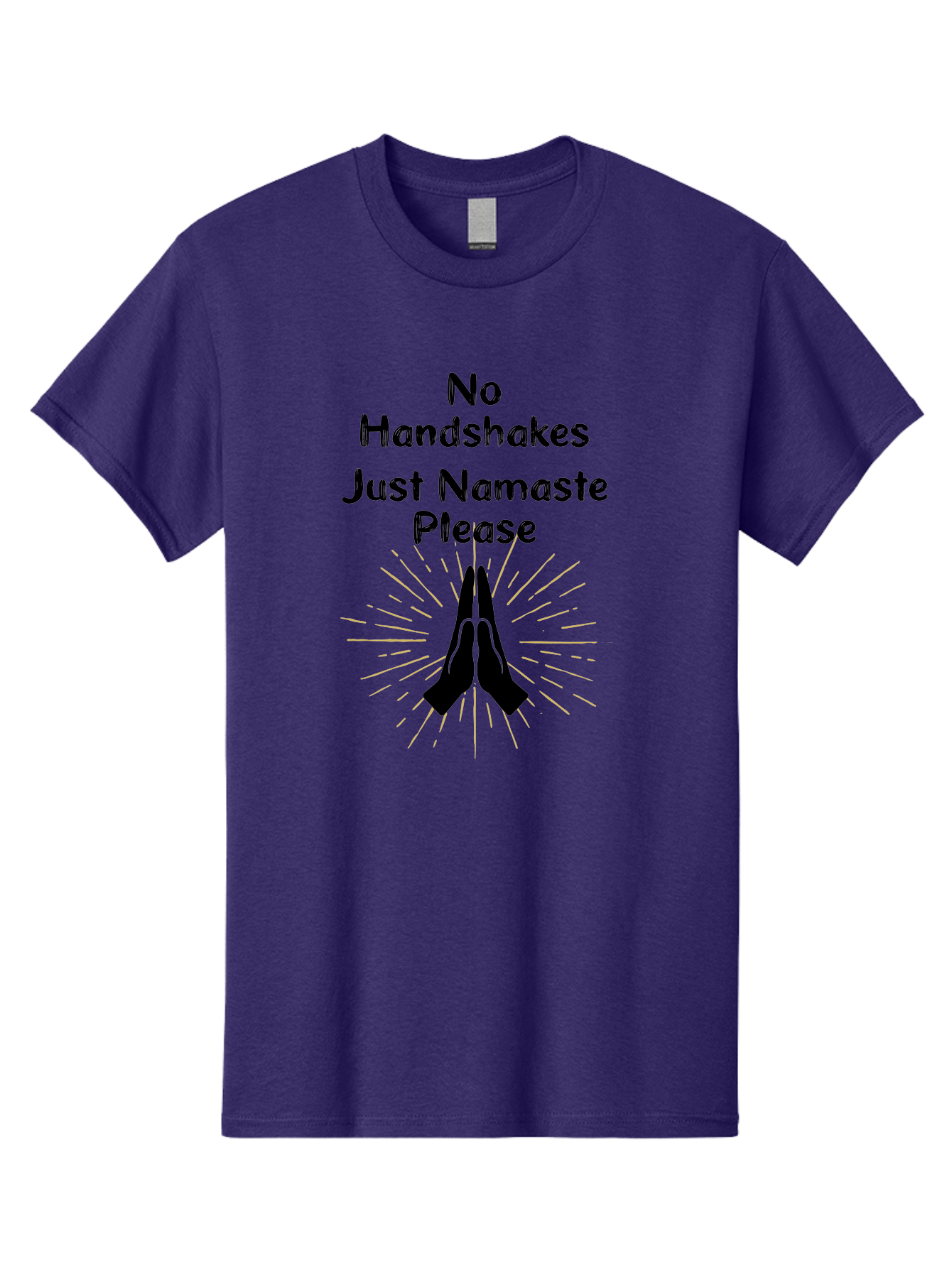 No-Handshakes-Just-Namaste Men'S Graphic Tee, 100% Cotton, Comfortable Casual Summer Wear, Machine Washable, Namaste Greeting, Hands Together, Prayer Pose, Yoga Symbol, Mindfulness, Spiritual Gesture, No Handshakes, Respectful Hello, Aab911 17