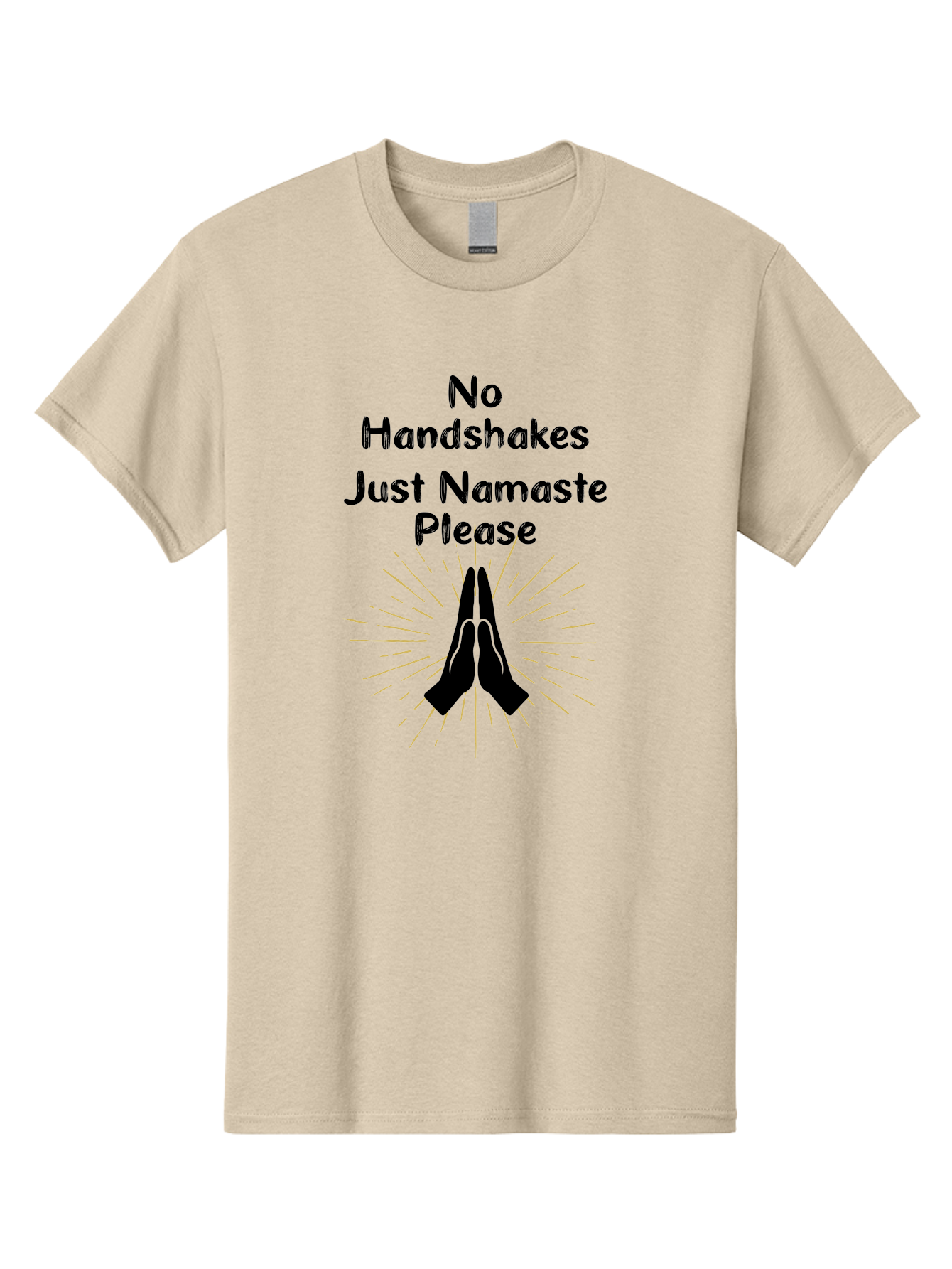 No-Handshakes-Just-Namaste Men'S Graphic Tee, 100% Cotton, Comfortable Casual Summer Wear, Machine Washable, Namaste Greeting, Hands Together, Prayer Pose, Yoga Symbol, Mindfulness, Spiritual Gesture, No Handshakes, Respectful Hello, Aab911 5