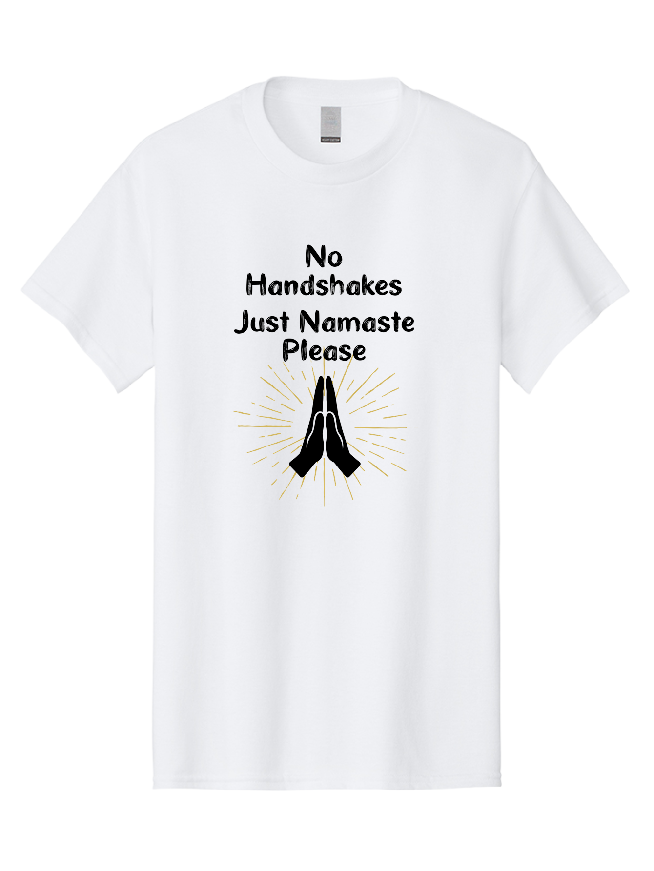 No-Handshakes-Just-Namaste Men'S Graphic Tee, 100% Cotton, Comfortable Casual Summer Wear, Machine Washable, Namaste Greeting, Hands Together, Prayer Pose, Yoga Symbol, Mindfulness, Spiritual Gesture, No Handshakes, Respectful Hello, Aab911 11