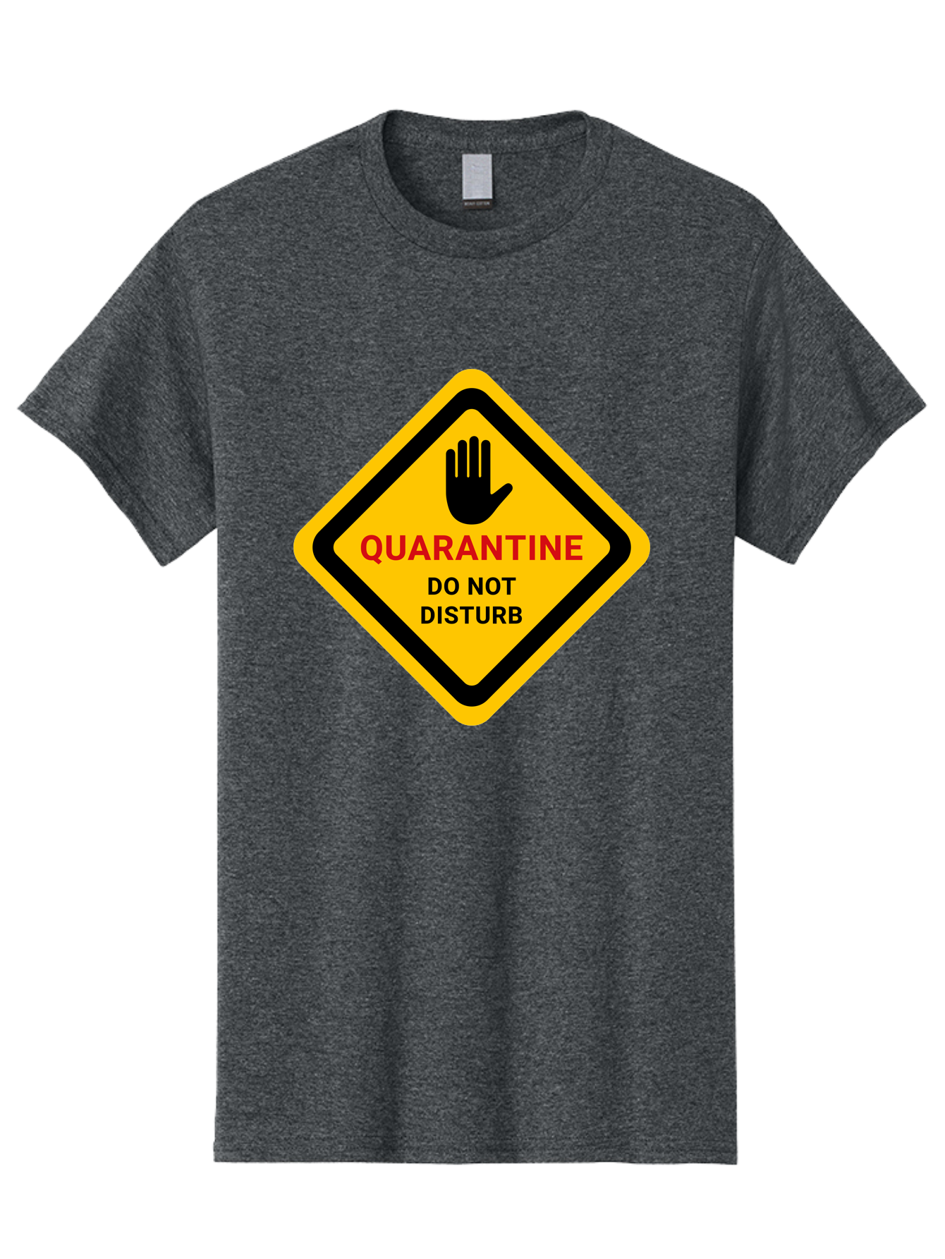 Quarantine-Warning-Sign Men'S Graphic Tee, 100% Cotton, Comfortable Casual Summer Wear, Machine Washable, Quarantine Sign, Warning Sign, Do Not Disturb, Hand Gesture, Caution Sign, Health Alert, Isolation Notice, Pandemic Warning Aab915 7
