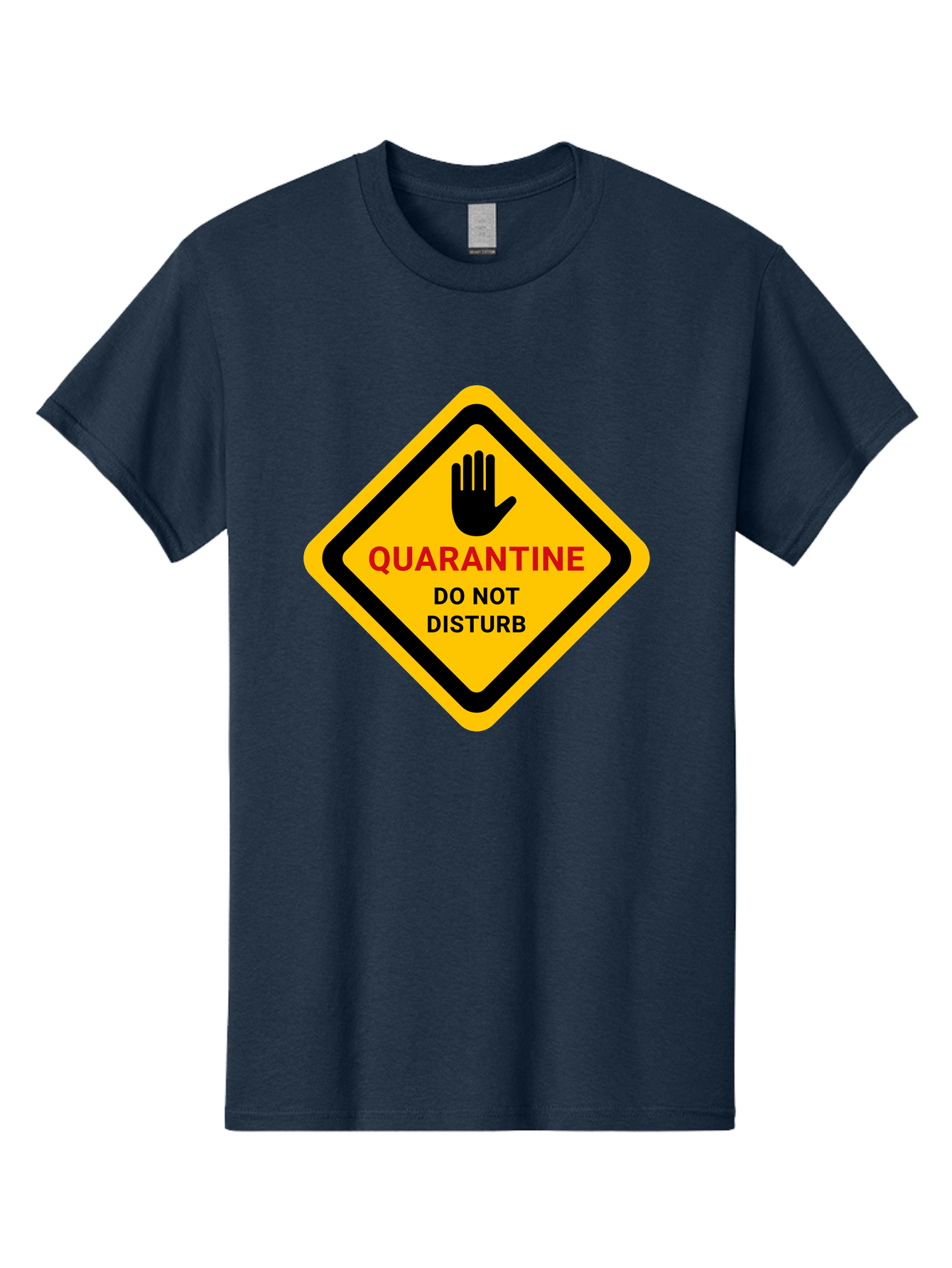 Quarantine-Warning-Sign Men'S Graphic Tee, 100% Cotton, Comfortable Casual Summer Wear, Machine Washable, Quarantine Sign, Warning Sign, Do Not Disturb, Hand Gesture, Caution Sign, Health Alert, Isolation Notice, Pandemic Warning Aab915 25