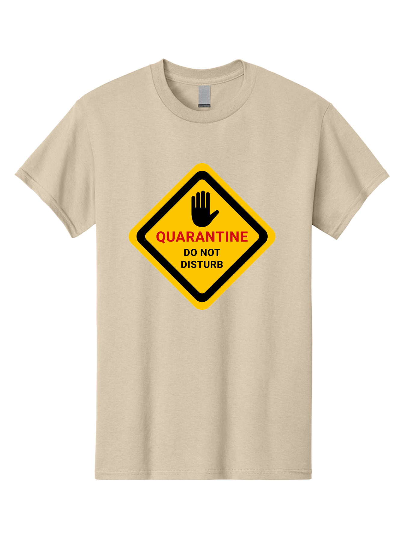Quarantine-Warning-Sign Men'S Graphic Tee, 100% Cotton, Comfortable Casual Summer Wear, Machine Washable, Quarantine Sign, Warning Sign, Do Not Disturb, Hand Gesture, Caution Sign, Health Alert, Isolation Notice, Pandemic Warning Aab915 13