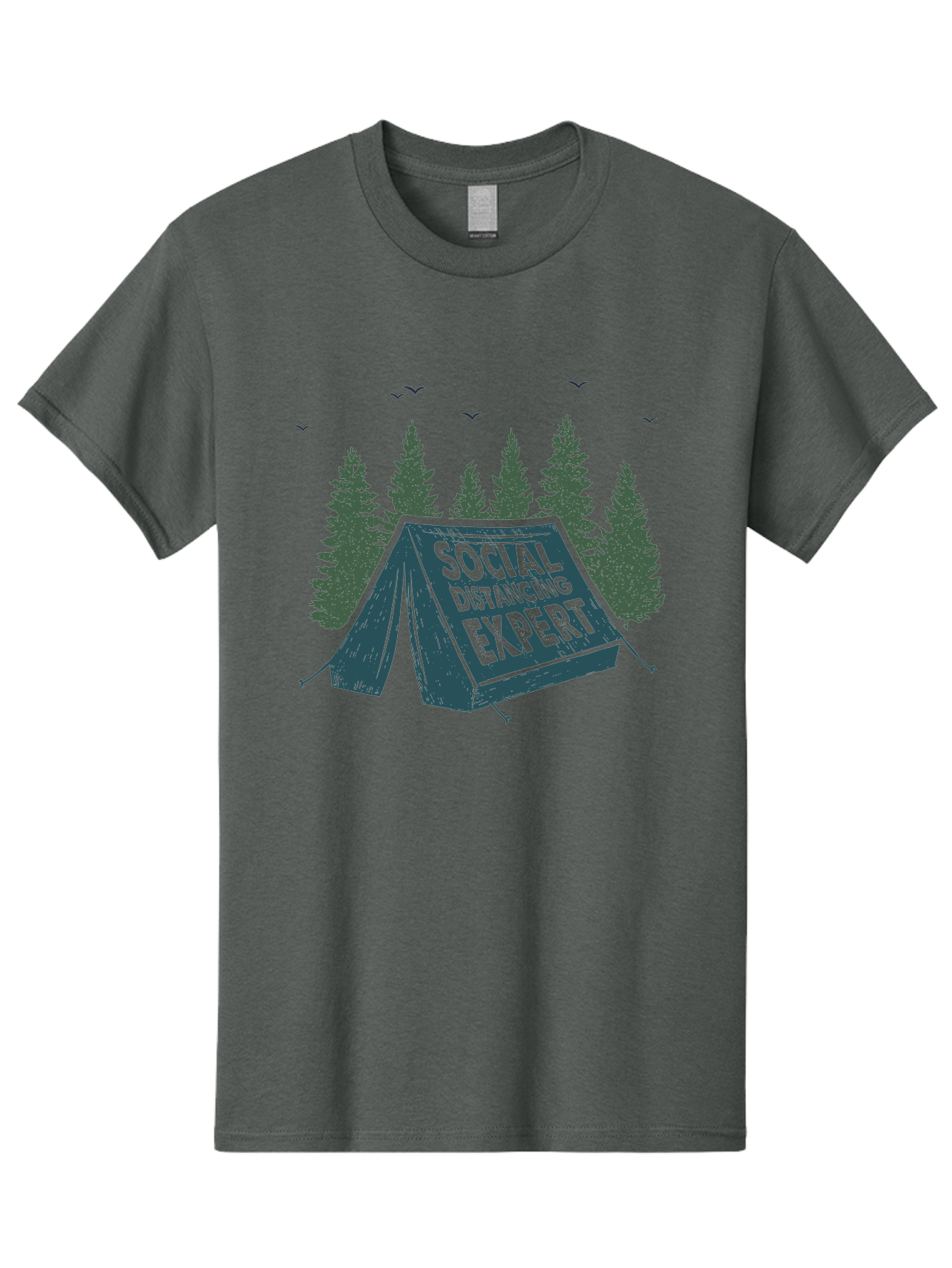 Social-Distancing-Expert-1 Men'S Graphic Tee, 100% Cotton, Comfortable Casual Summer Wear, Machine Washable, Camping Tent, Social Distancing Expert, Wilderness Adventure, Outdoor Recreation, Coronavirus Safety, Camping Humor, Tent Camping, Aab918 25