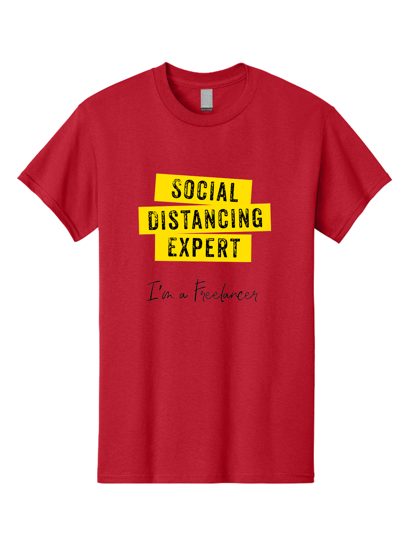 Social-Distancing-Expert Men'S Graphic Tee, 100% Cotton, Comfortable Casual Summer Wear, Machine Washable, Freelancer, Social Distancing Expert, Remote Work, Independent Professional, Flexible Career, Self-Employed, Covid-19, Pandemic Response Aab919 7