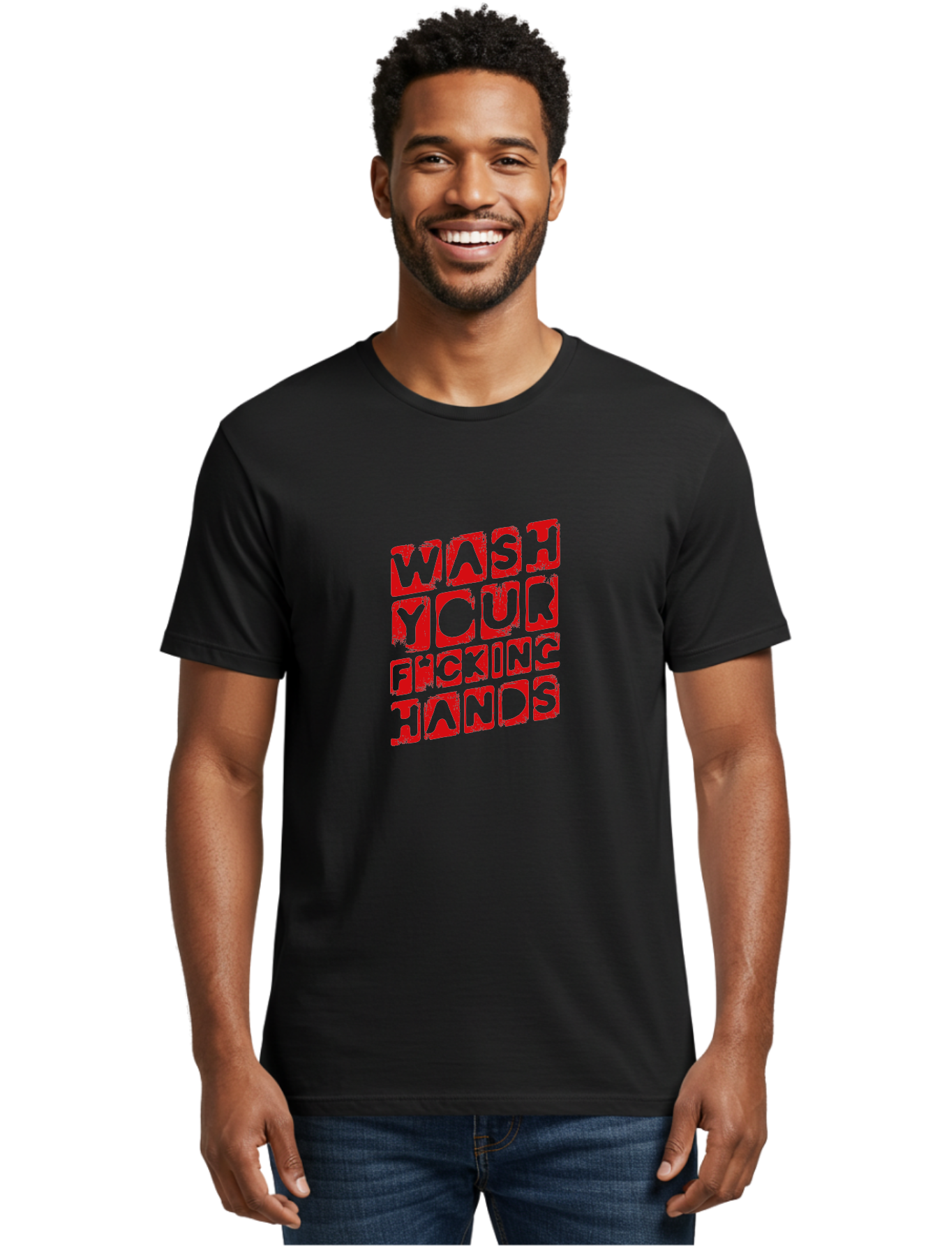 Wash-Your-F-King-Hands Men'S Graphic Tee, 100% Cotton, Comfortable Casual Summer Wear, Machine Washable, Hand Hygiene, Washing Hands, Health Awareness, Hygiene Reminder, Public Health Message, Cleanliness Is Key, Germs Be Gone, Stay Healthy Aab923 16