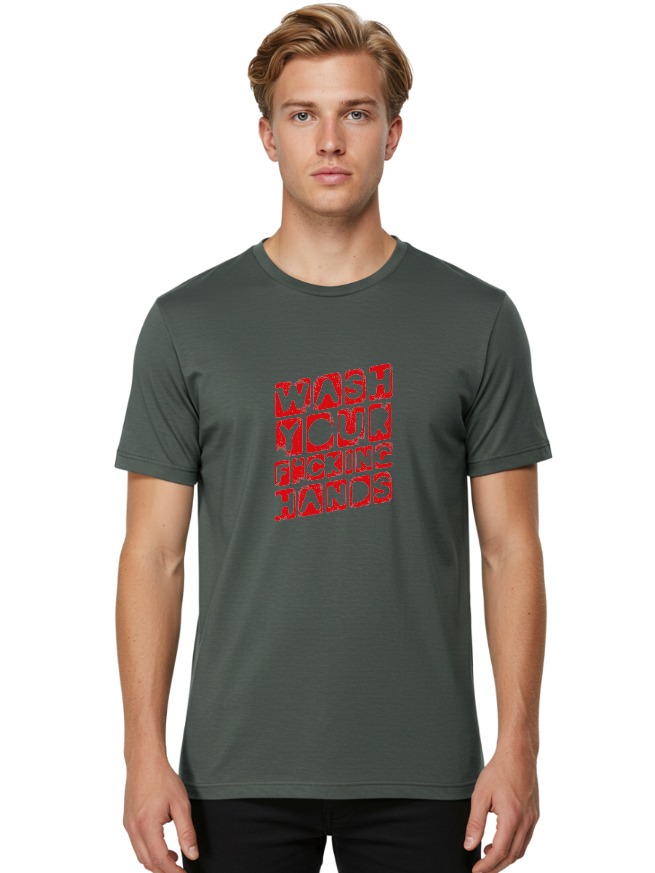 Wash-Your-F-King-Hands Men'S Graphic Tee, 100% Cotton, Comfortable Casual Summer Wear, Machine Washable, Hand Hygiene, Washing Hands, Health Awareness, Hygiene Reminder, Public Health Message, Cleanliness Is Key, Germs Be Gone, Stay Healthy Aab923 20