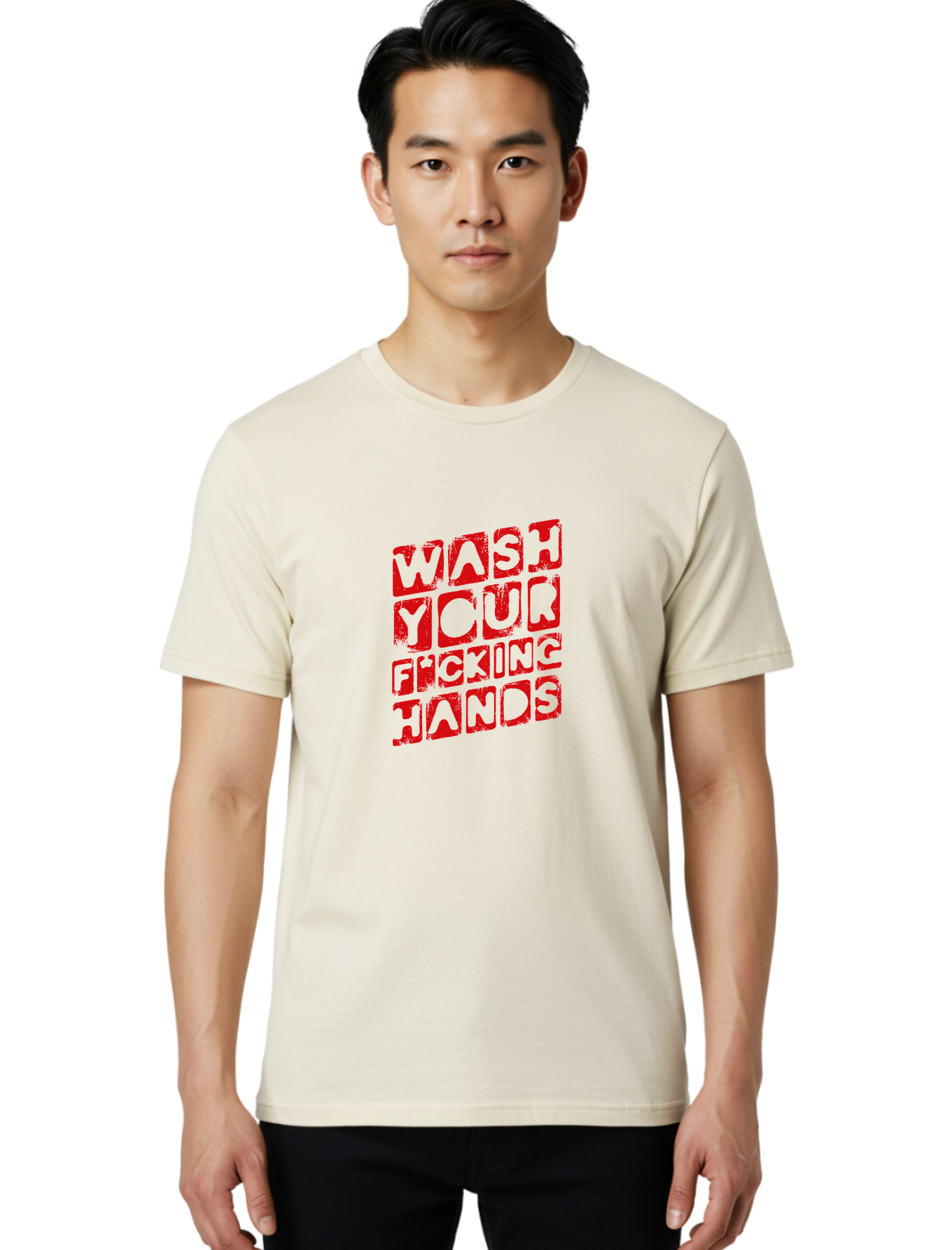 Wash-Your-F-King-Hands Men'S Graphic Tee, 100% Cotton, Comfortable Casual Summer Wear, Machine Washable, Hand Hygiene, Washing Hands, Health Awareness, Hygiene Reminder, Public Health Message, Cleanliness Is Key, Germs Be Gone, Stay Healthy Aab923 28