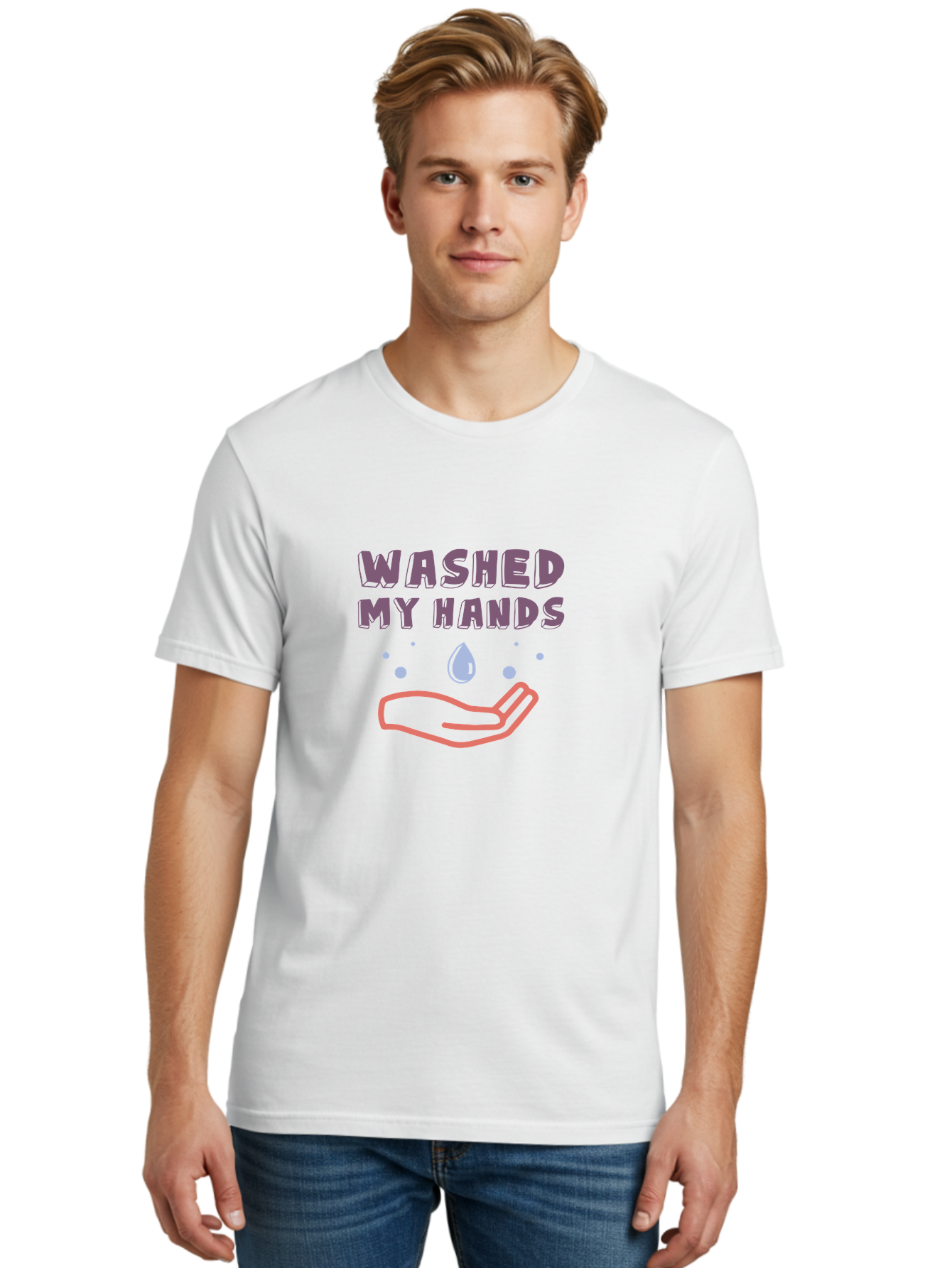 Washed-My-Hands Men'S Graphic Tee, 100% Cotton, Comfortable Casual Summer Wear, Machine Washable, Hand Hygiene, Cleanliness, Wash Hands, Hand Washing, Soap And Water, Clean Hands, Health And Wellness, Hygiene Practices Aab924 8