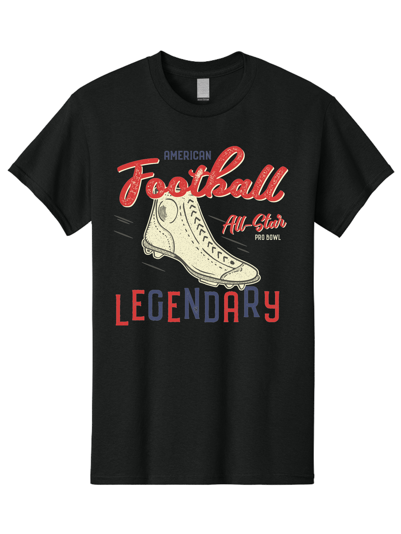 American-Football-Legendary Men'S Graphic Tee, 100% Cotton, Comfortable Casual Summer Wear, Machine Washable, Football Cleat, American Football, Sports Graphic, Legendary Athlete, Pro Bowl, All-Star Game, Sports Apparel, Football Cleats, Aab929 19