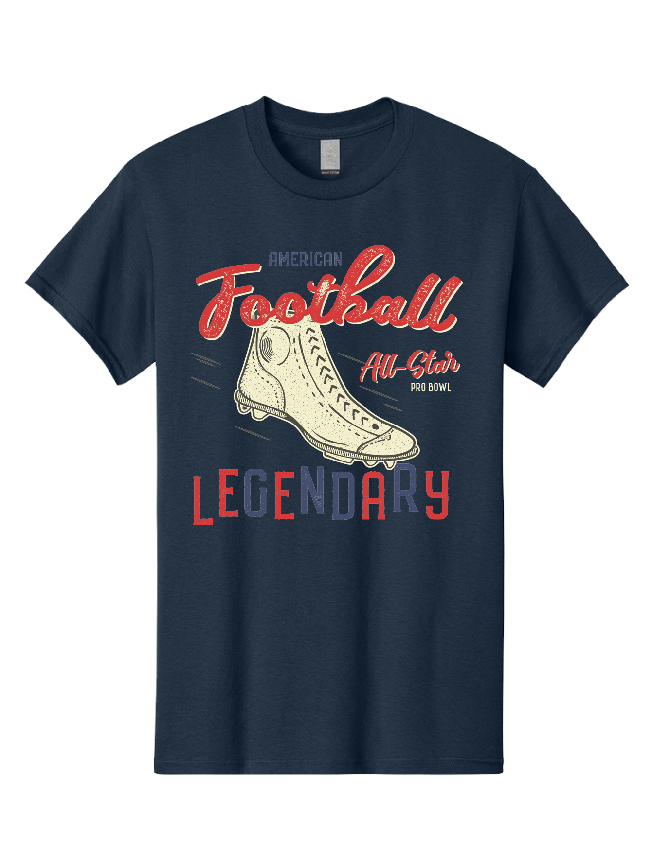 American-Football-Legendary Men'S Graphic Tee, 100% Cotton, Comfortable Casual Summer Wear, Machine Washable, Football Cleat, American Football, Sports Graphic, Legendary Athlete, Pro Bowl, All-Star Game, Sports Apparel, Football Cleats, Aab929 11