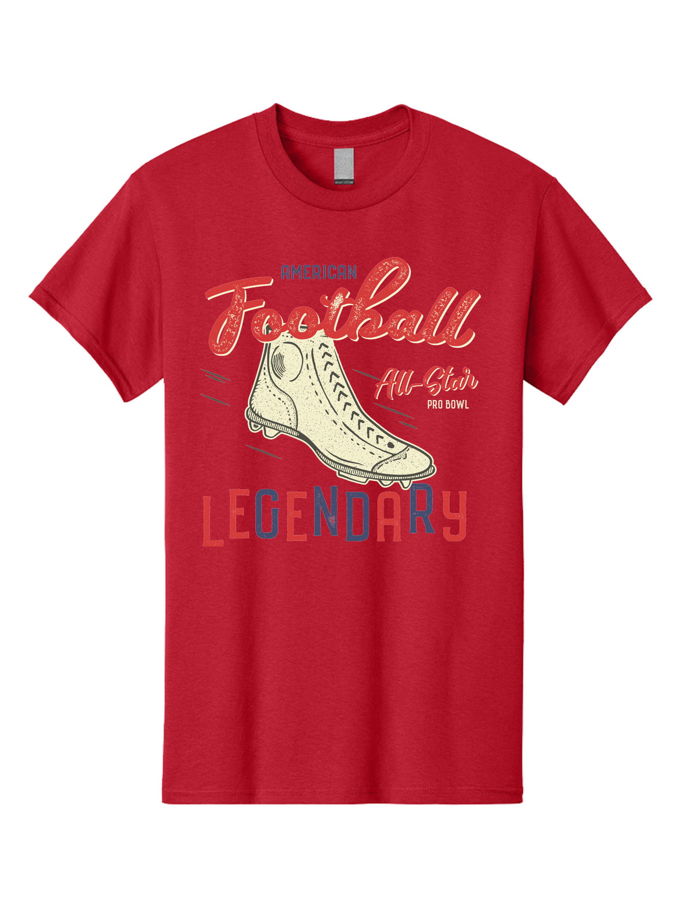 American-Football-Legendary Men'S Graphic Tee, 100% Cotton, Comfortable Casual Summer Wear, Machine Washable, Football Cleat, American Football, Sports Graphic, Legendary Athlete, Pro Bowl, All-Star Game, Sports Apparel, Football Cleats, Aab929 15