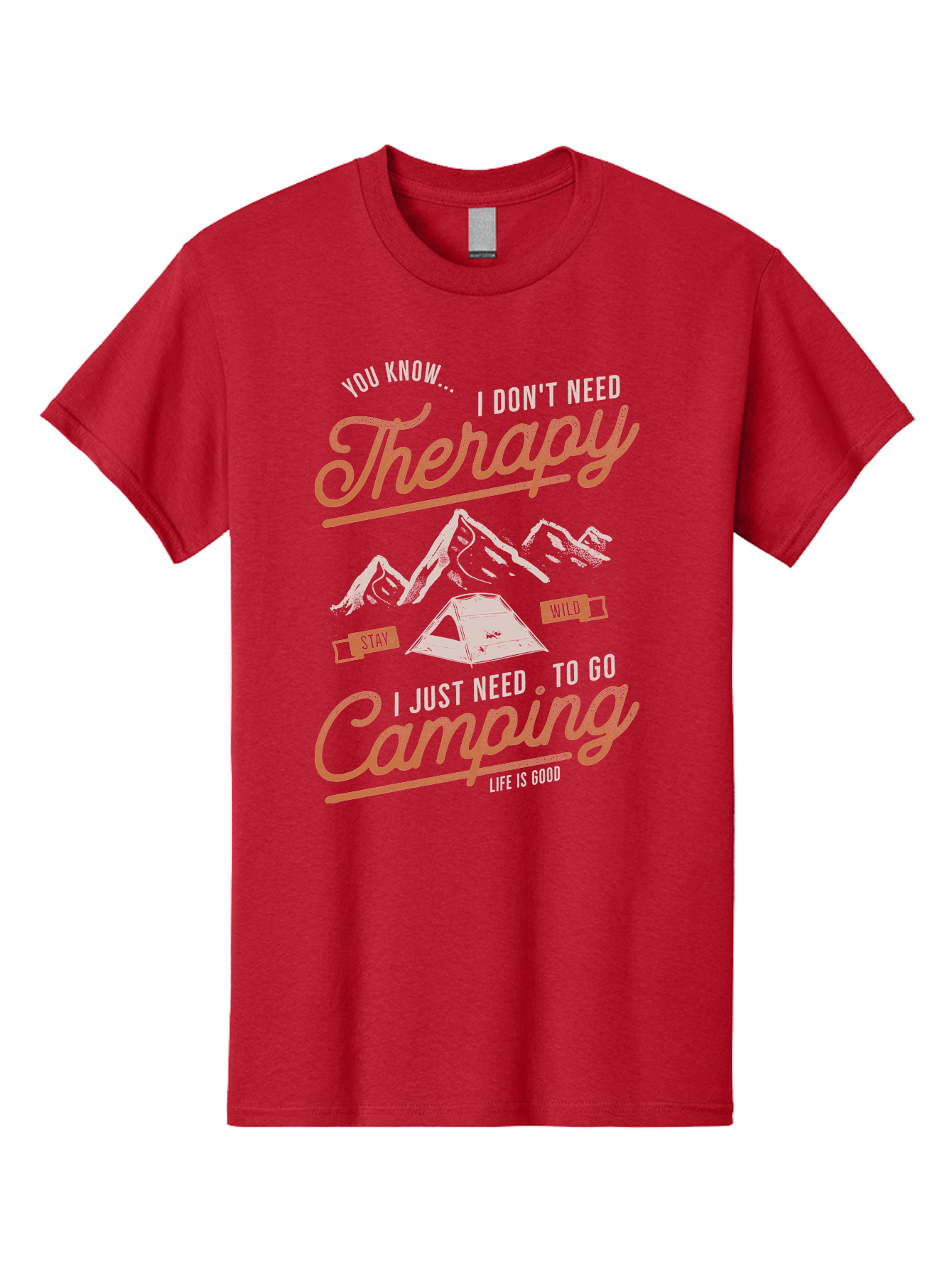Camping-Therapy-1 Men'S Graphic Tee, 100% Cotton, Comfortable Casual Summer Wear, Machine Washable, Camping Therapy, Outdoor Adventure, Nature Escape, Mountains, Tent, Relaxation, Stress Relief, Wellness, Adventure Seeking, Inspirational Quote Aab930 27