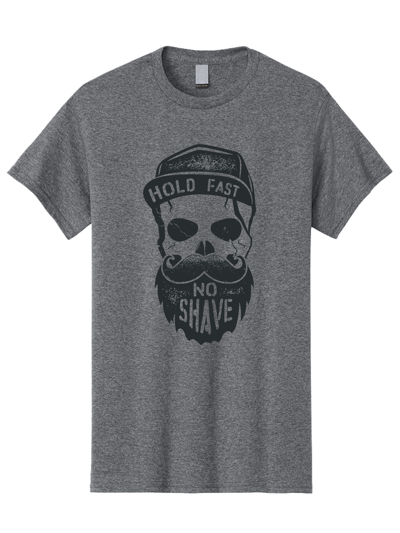 Hold-Fast-No-Shave Men'S Graphic Tee, 100% Cotton, Comfortable Casual Summer Wear, Machine Washable, Skull With Beard And Mustache, No Shave Movement, Hold Fast, Grunge Style, Tattoo Art, Skull Illustration, Beard And Mustache Illustration, Aab939 11