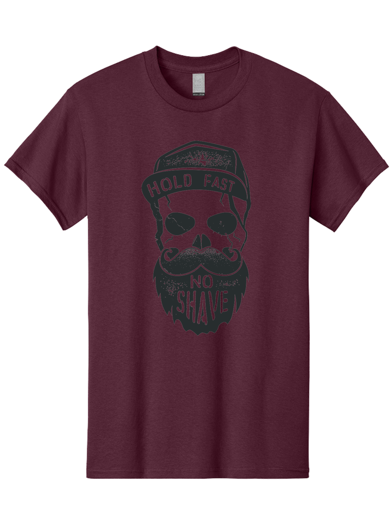 Hold-Fast-No-Shave Men'S Graphic Tee, 100% Cotton, Comfortable Casual Summer Wear, Machine Washable, Skull With Beard And Mustache, No Shave Movement, Hold Fast, Grunge Style, Tattoo Art, Skull Illustration, Beard And Mustache Illustration, Aab939 17
