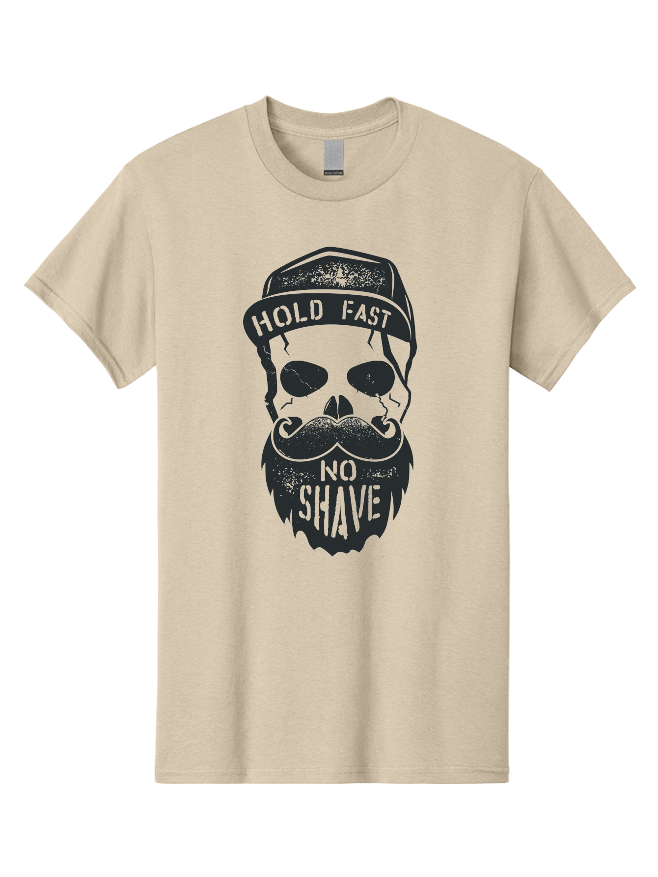 Hold-Fast-No-Shave Men'S Graphic Tee, 100% Cotton, Comfortable Casual Summer Wear, Machine Washable, Skull With Beard And Mustache, No Shave Movement, Hold Fast, Grunge Style, Tattoo Art, Skull Illustration, Beard And Mustache Illustration, Aab939 29