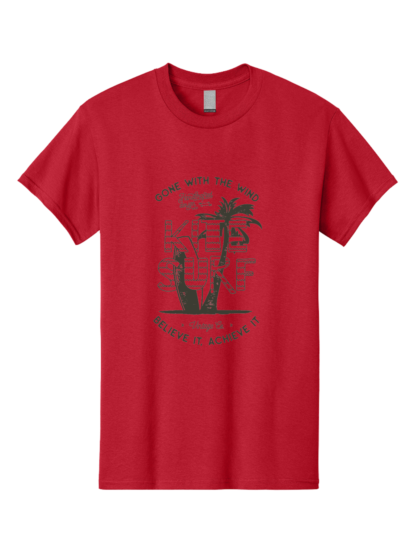 Kitesurf Men'S Graphic Tee, 100% Cotton, Comfortable Casual Summer Wear, Machine Washable, Kite Surfing, Water Sports, Adventure Seekers, Motivational Quotes, Inspirational Phrases, Gone With The Wind, Believe It Achieve It, Aab940 19
