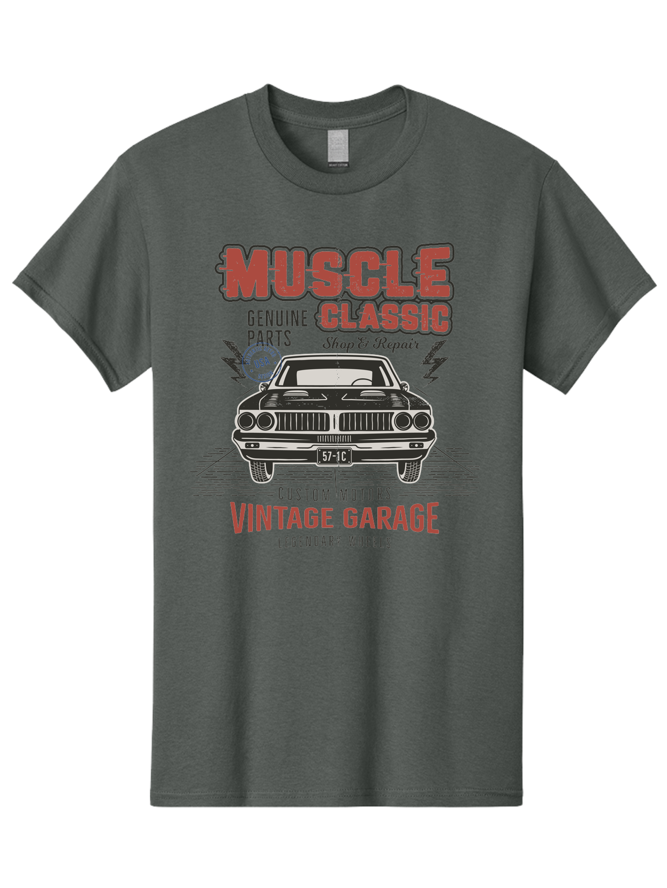 Muscle-Classic-1 Men'S Graphic Tee, 100% Cotton, Comfortable Casual Summer Wear, Machine Washable, Vintage Car, Classic Muscle Car, Custom Motors, Genuine Parts, Shop & Repair, Vintage Garage, Legendary Wheels, Usa Made, Automotive Restoration Aab941 11