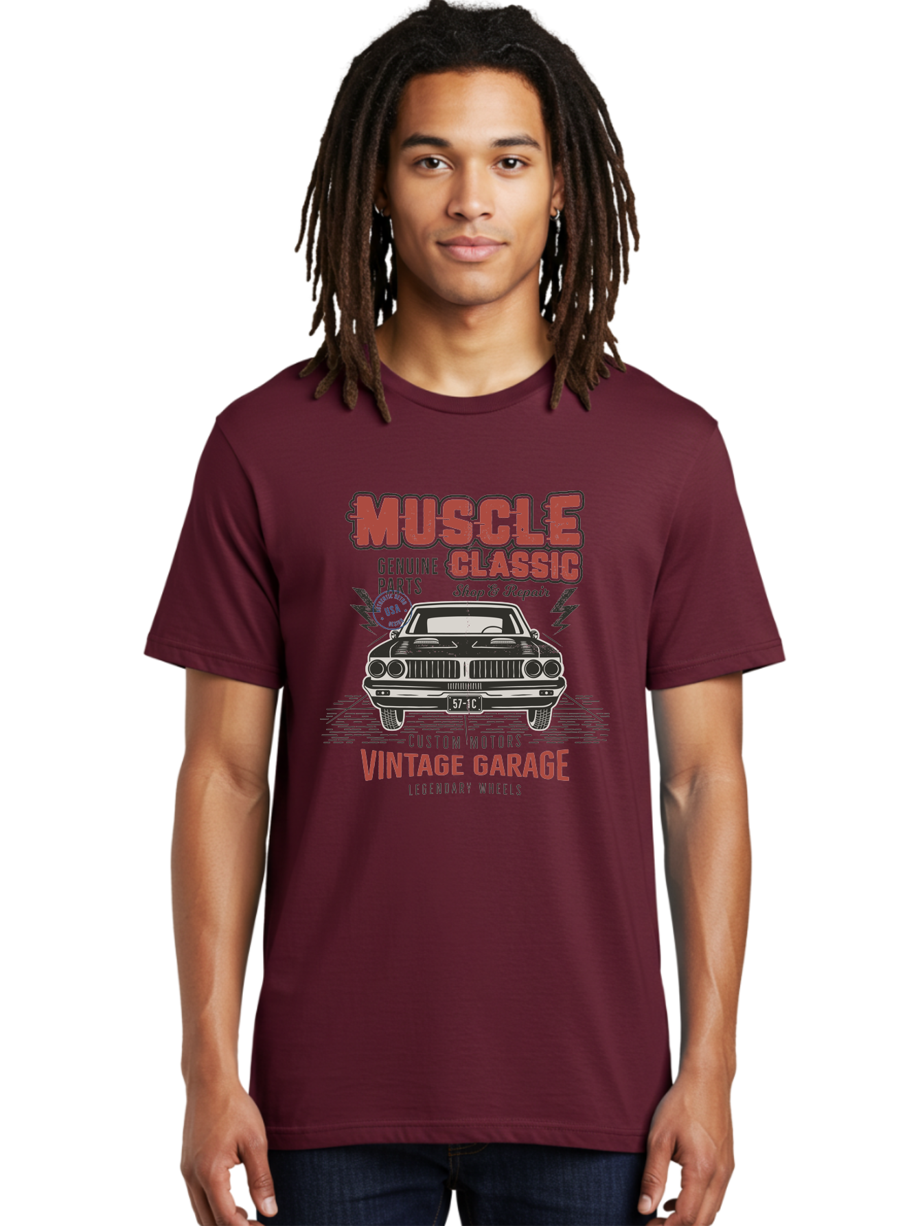 Muscle-Classic-1 Men'S Graphic Tee, 100% Cotton, Comfortable Casual Summer Wear, Machine Washable, Vintage Car, Classic Muscle Car, Custom Motors, Genuine Parts, Shop & Repair, Vintage Garage, Legendary Wheels, Usa Made, Automotive Restoration Aab941 4