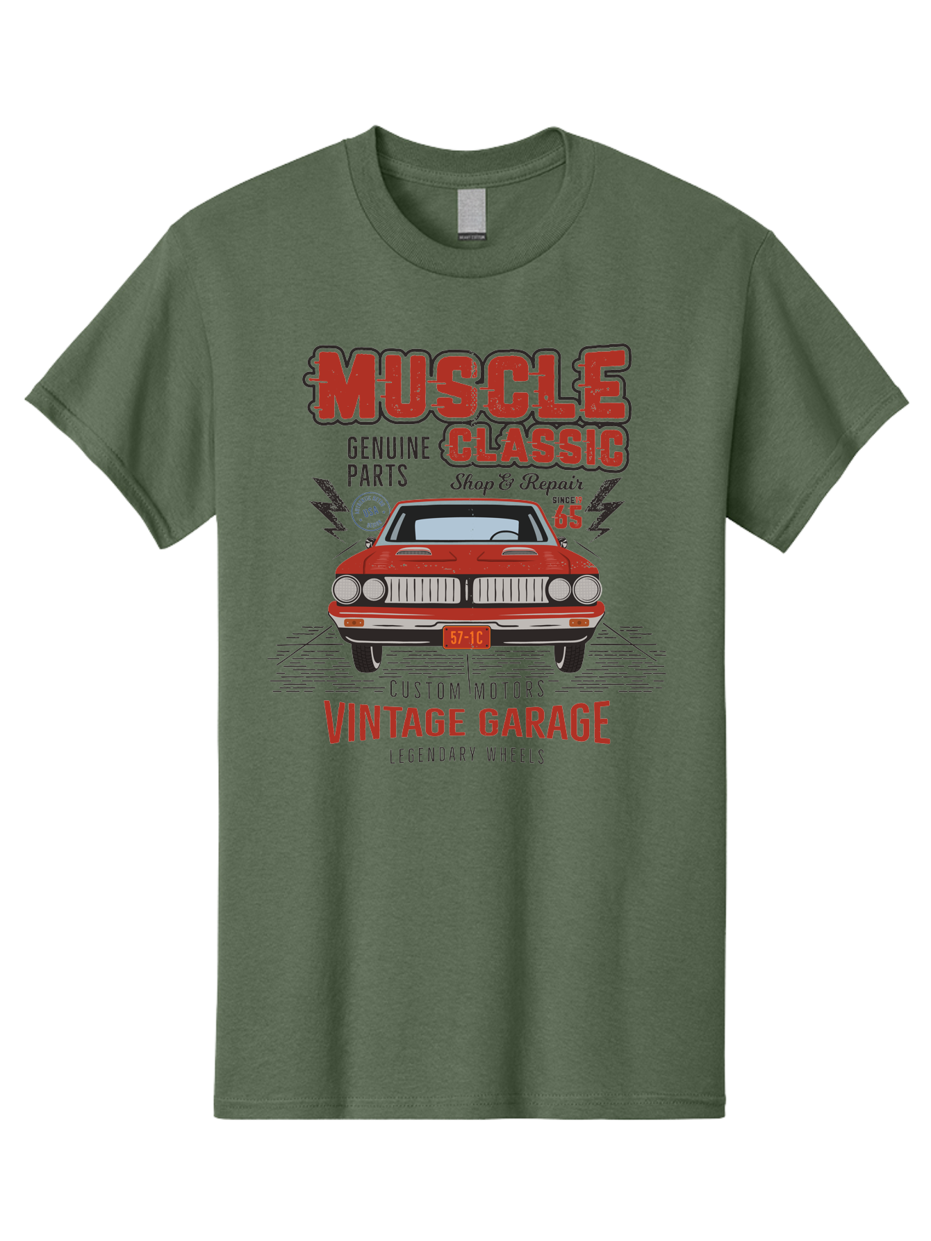 Muscle-Classic Men'S Graphic Tee, 100% Cotton, Comfortable Casual Summer Wear, Machine Washable, Vintage Car, Muscle Car, Classic Car, Custom Motors, Vintage Garage, Legendary Wheels, Shop And Repair, Genuine Parts, Retro Automobile Aab942 29